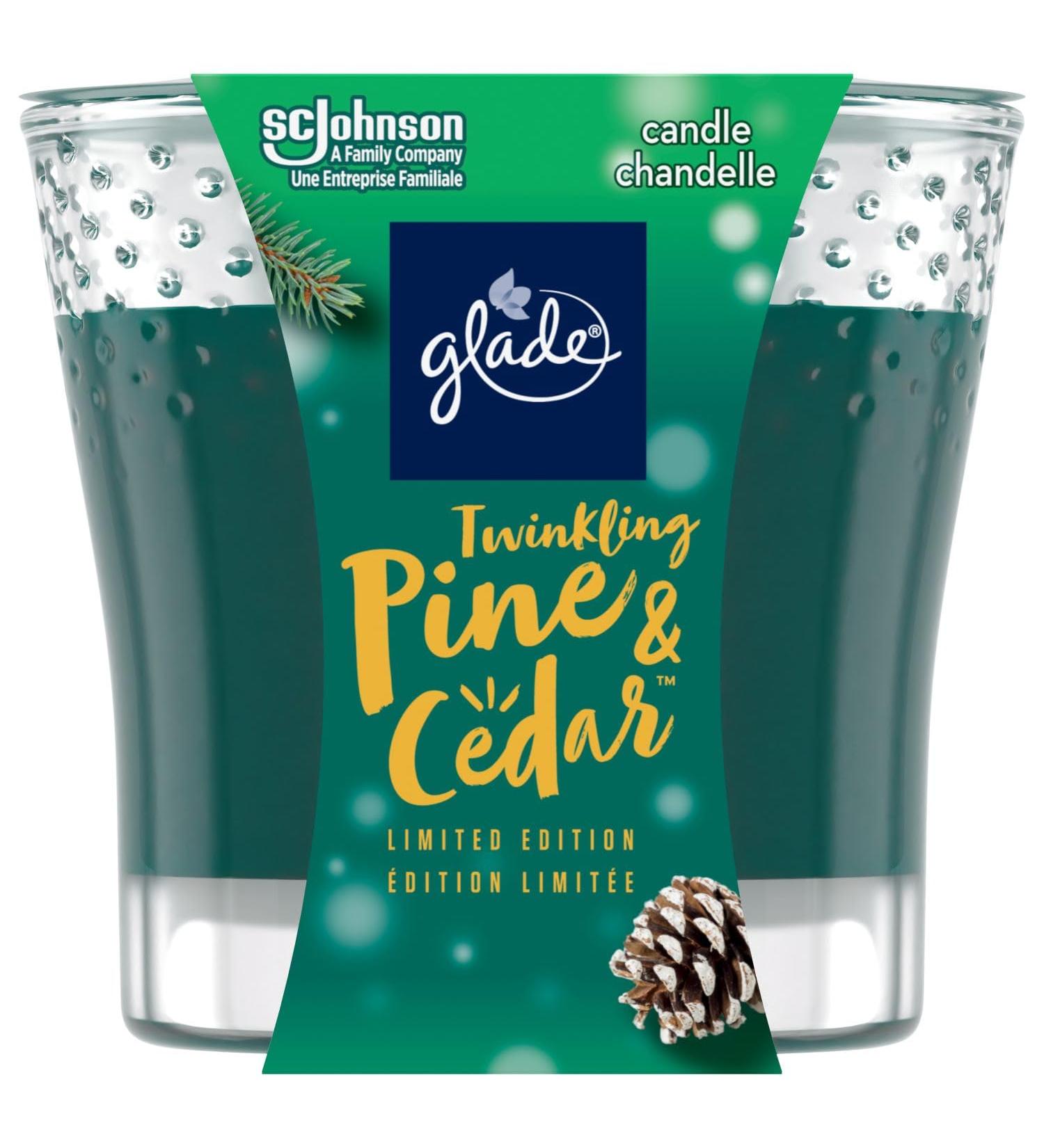 Glade Scented Candle Twinkling Pine & Cedar 1-Wick Candle Air Freshener Infused with Essential Oils for Home Fragrance 1 Count (Packaging May Vary) - Buy Online on GoSupps.com