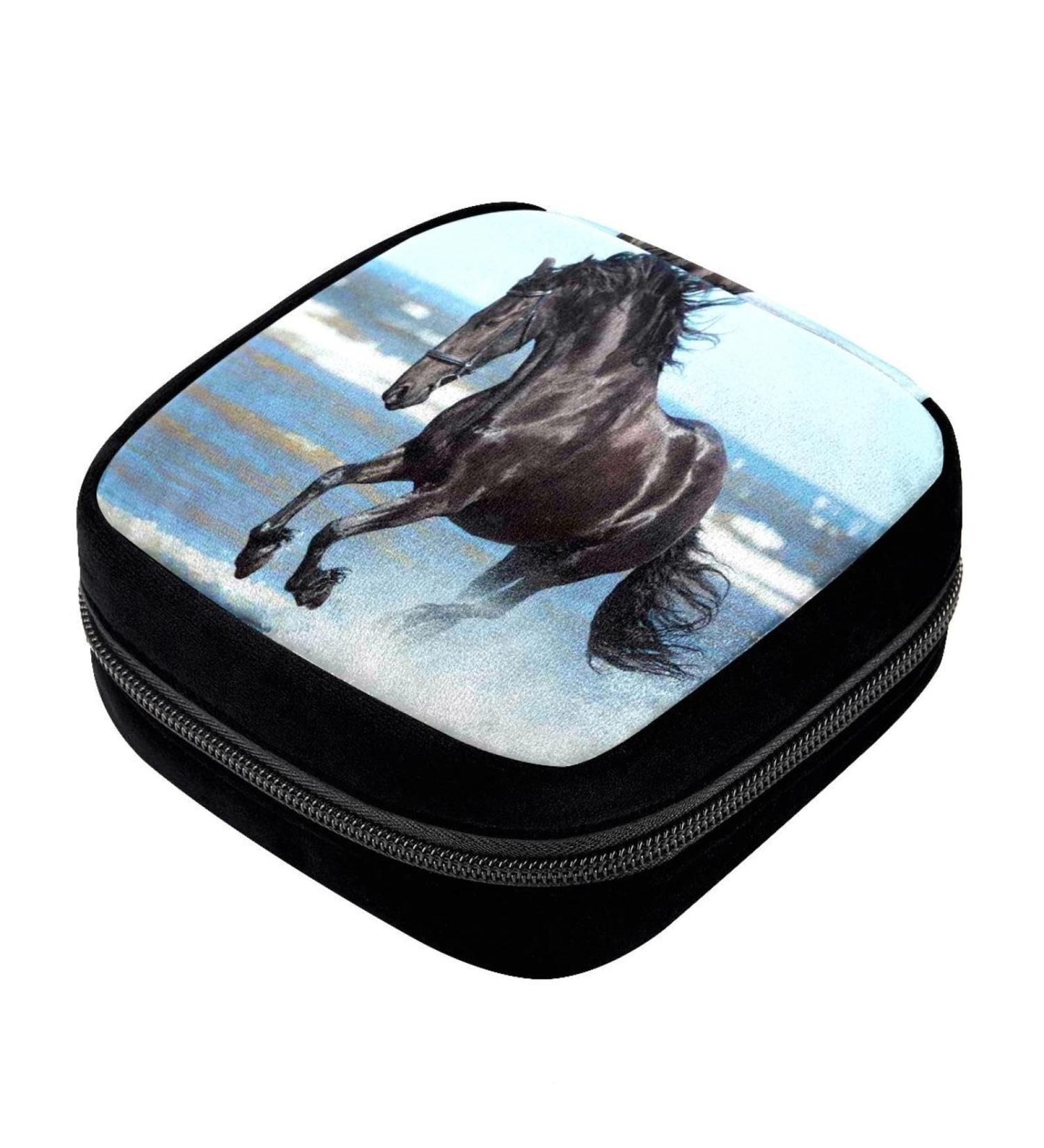 GIAPB Period Bag | Sanitary Napkin Storage - Black Horse Color | Makeup Pouch & Pad Holder - Beach Essential | Style #4409 - Buy Online on GoSupps.com