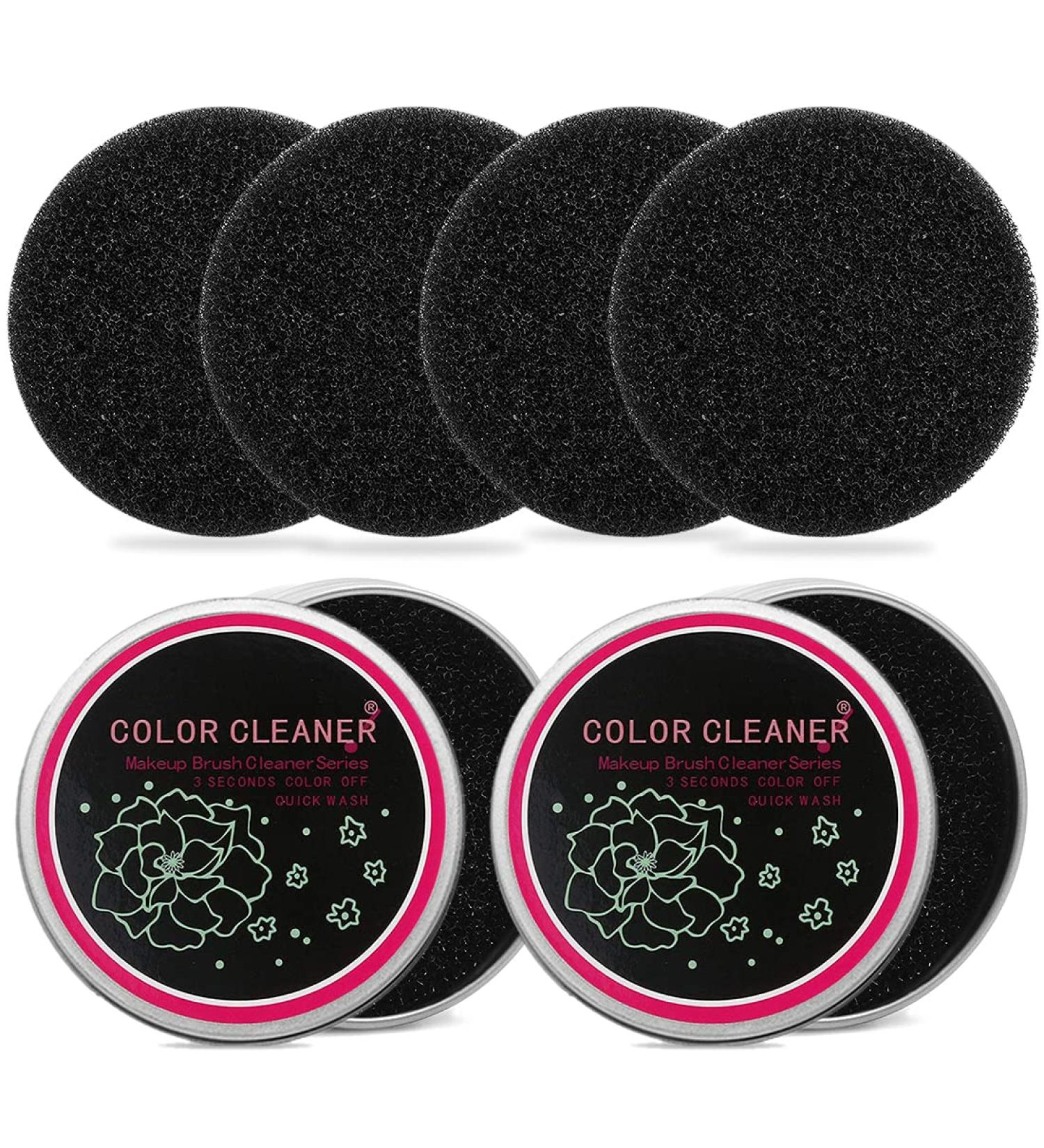 Professional Make-Up Brush Cleaner | 6 PCS Set with 2 Iron Boxes & 6 Sponges | Quick Color Change & Easy to Clean | Reusable Brush Cleaner - Buy Online on GoSupps.com