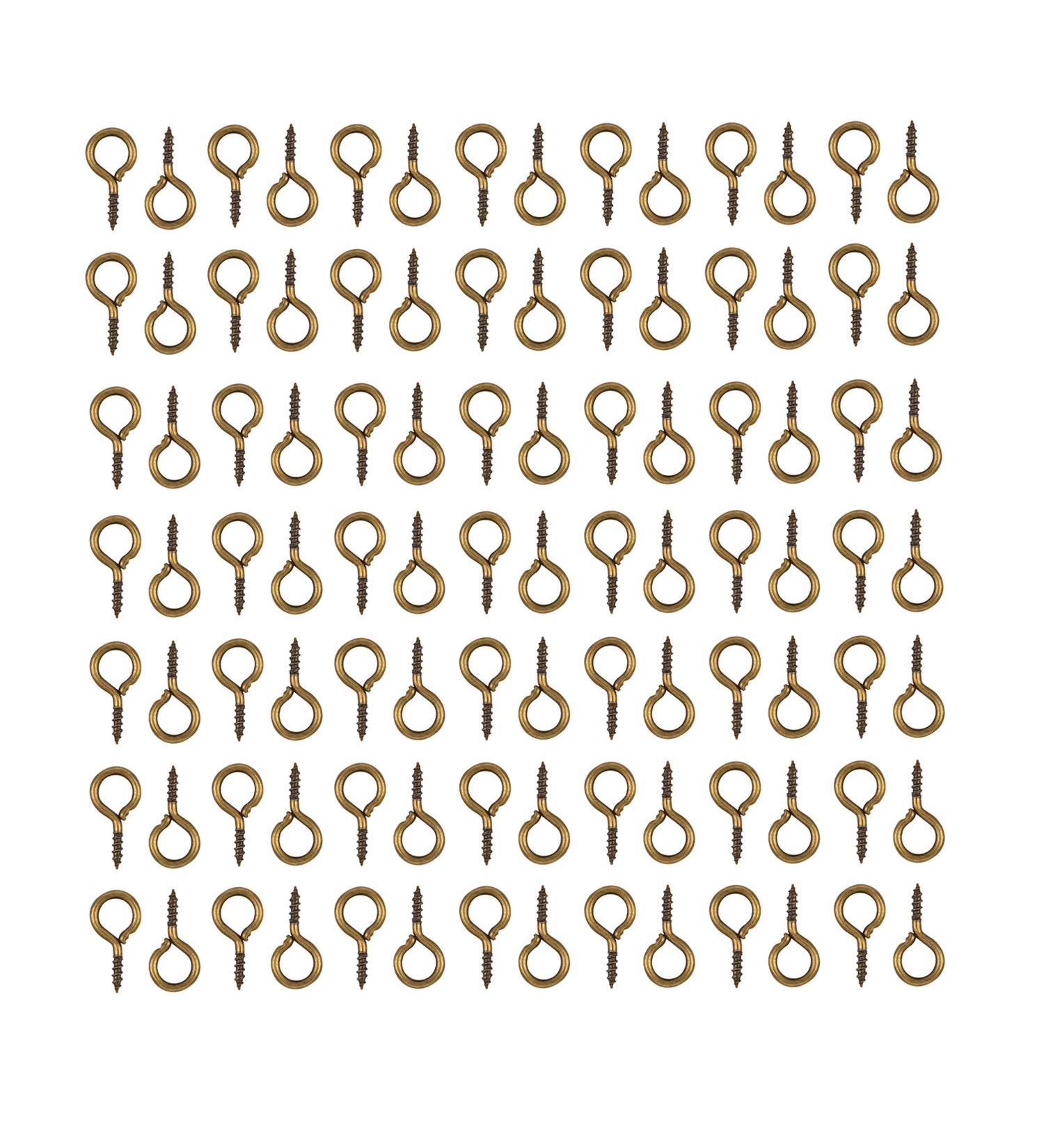 HUIHUIBAO 100pc Small Screw Eyes Pin Hook for Jewelry Making DIY Crafts 6x13mm Antique Bronze - Buy Online on GoSupps.com