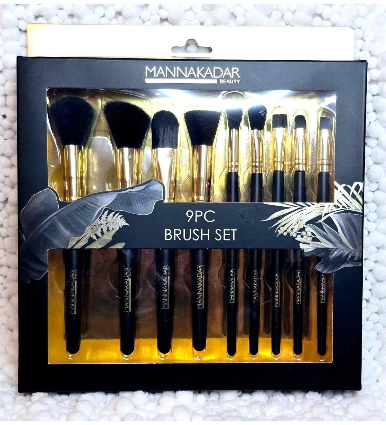 Manna Kadar Makeup Brush Set 9 Pieces Black