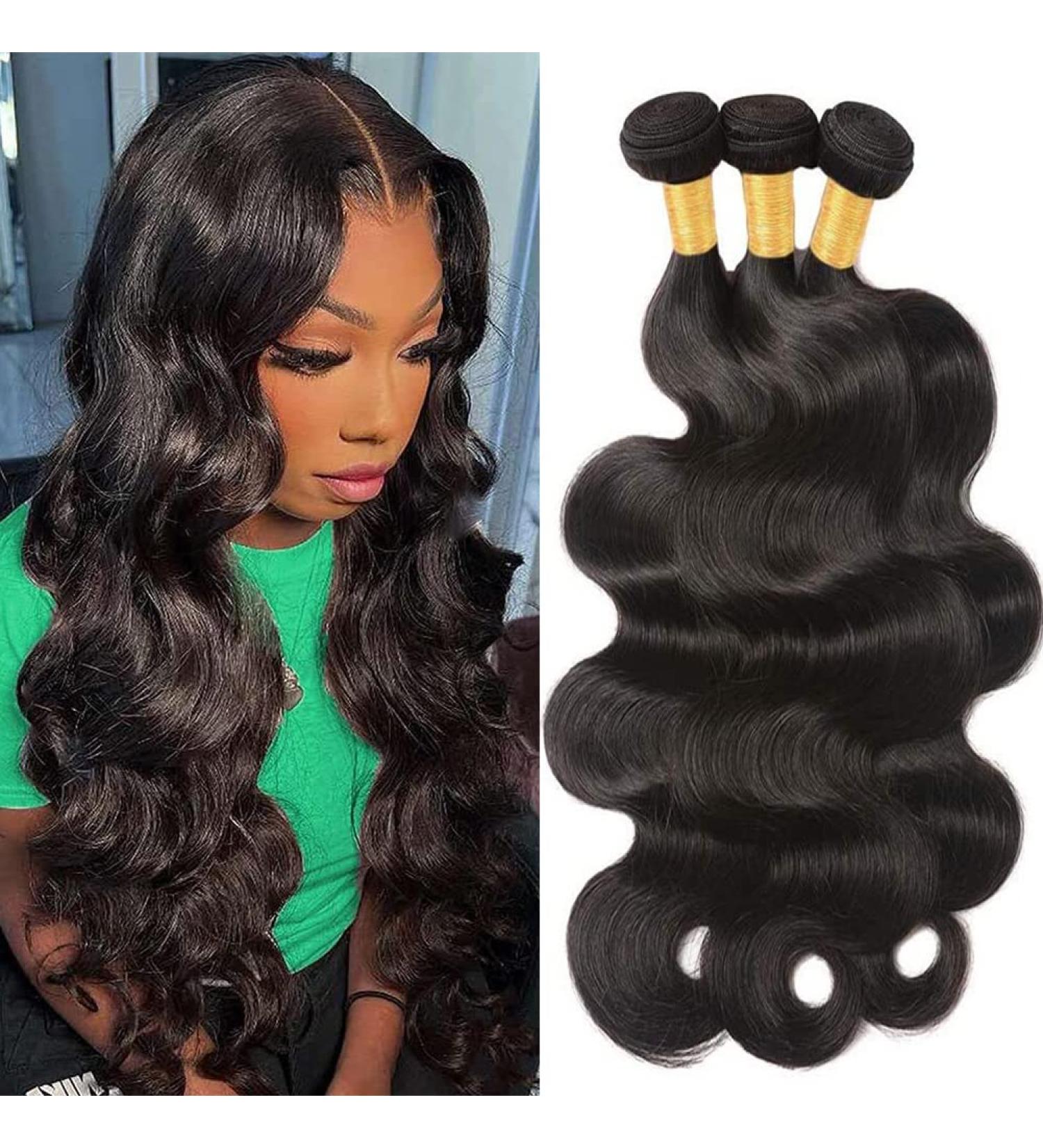 Katspon Brazilian Body Wave Human Hair Bundles 16 18 20 Inch | 100% Unprocessed 12A Human Hair Extensions - Buy Online on GoSupps.com