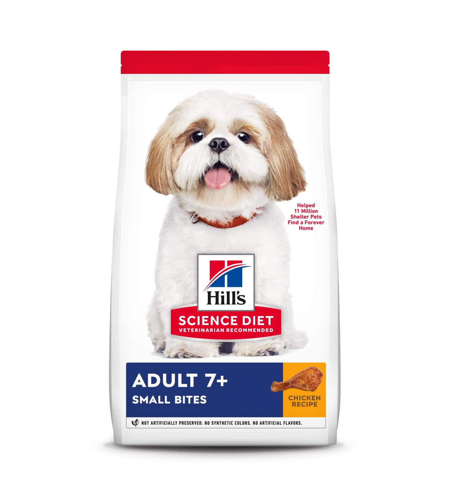 Hill's Science Diet Adult 7+ Small Bites Chicken Meal Barley & Brown Rice Recipe Dry Dog Food 15 lb Bag - 5lb Pack - Buy Online on GoSupps.com