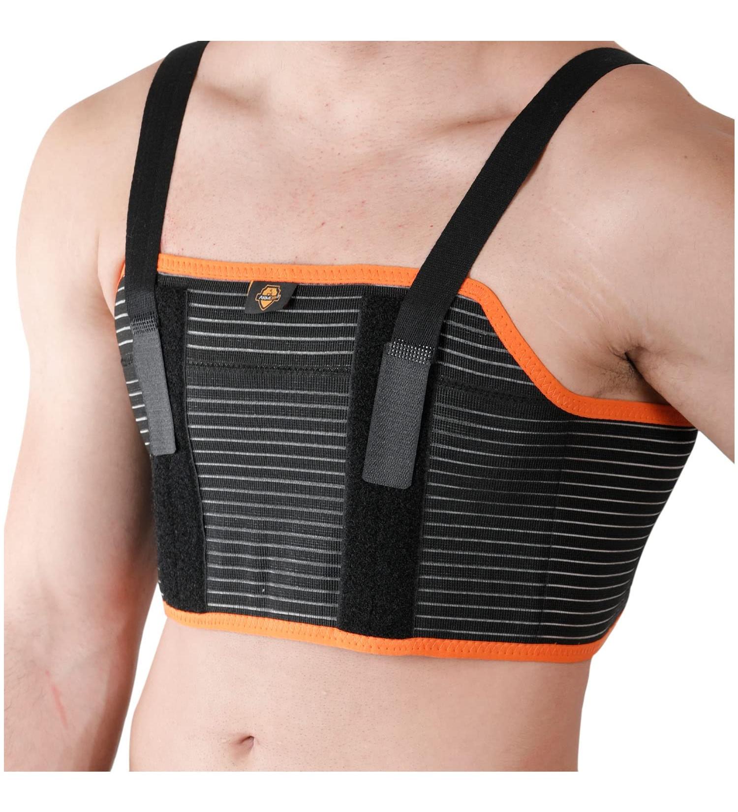 Armor Unisex Chest Support Brace with Metal Inserts - Medium Size for Thoracic Stability After Surgery or Fractures - Black - Buy Online on GoSupps.com