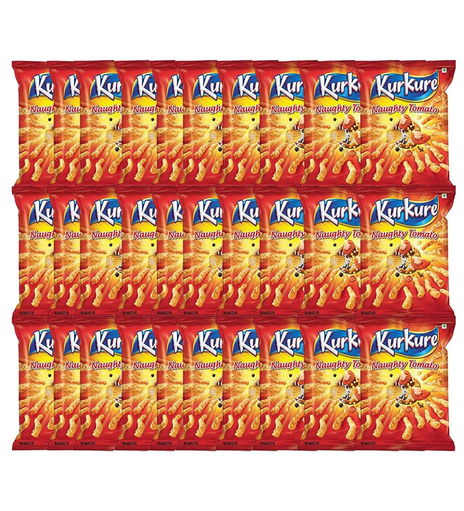 Kurkure | Naughty Tomato 70G | Tasty and Crispses | Tea Time Snacks with Children | Indian Origin | Pack Of 30