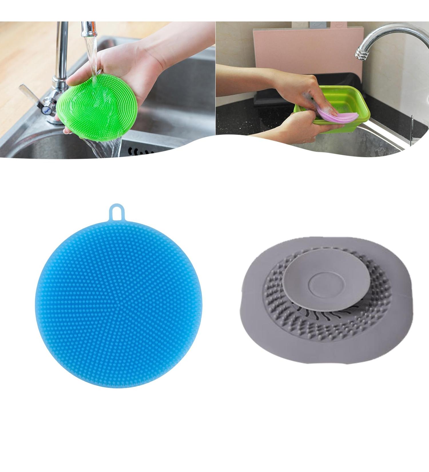 Multi-Purpose Dishwashing Silicone Cleaning Mat Kitchen Household Pot Washing Cleaning Brush Fruit Washing Silicone Scouring Pad (A-1pc) - Buy Online on GoSupps.com
