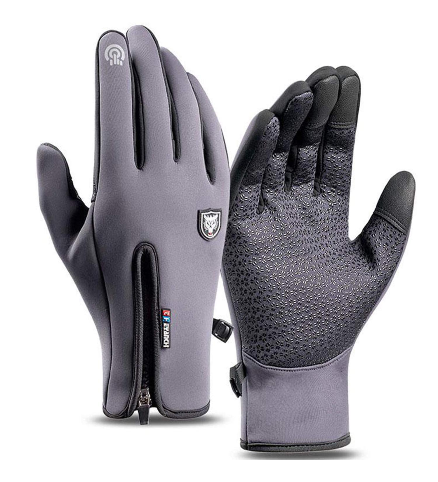 Winter Gloves for Men Women Water Resistant Keep Warm Touch Screen Gloves gray Large - Buy Online on GoSupps.com