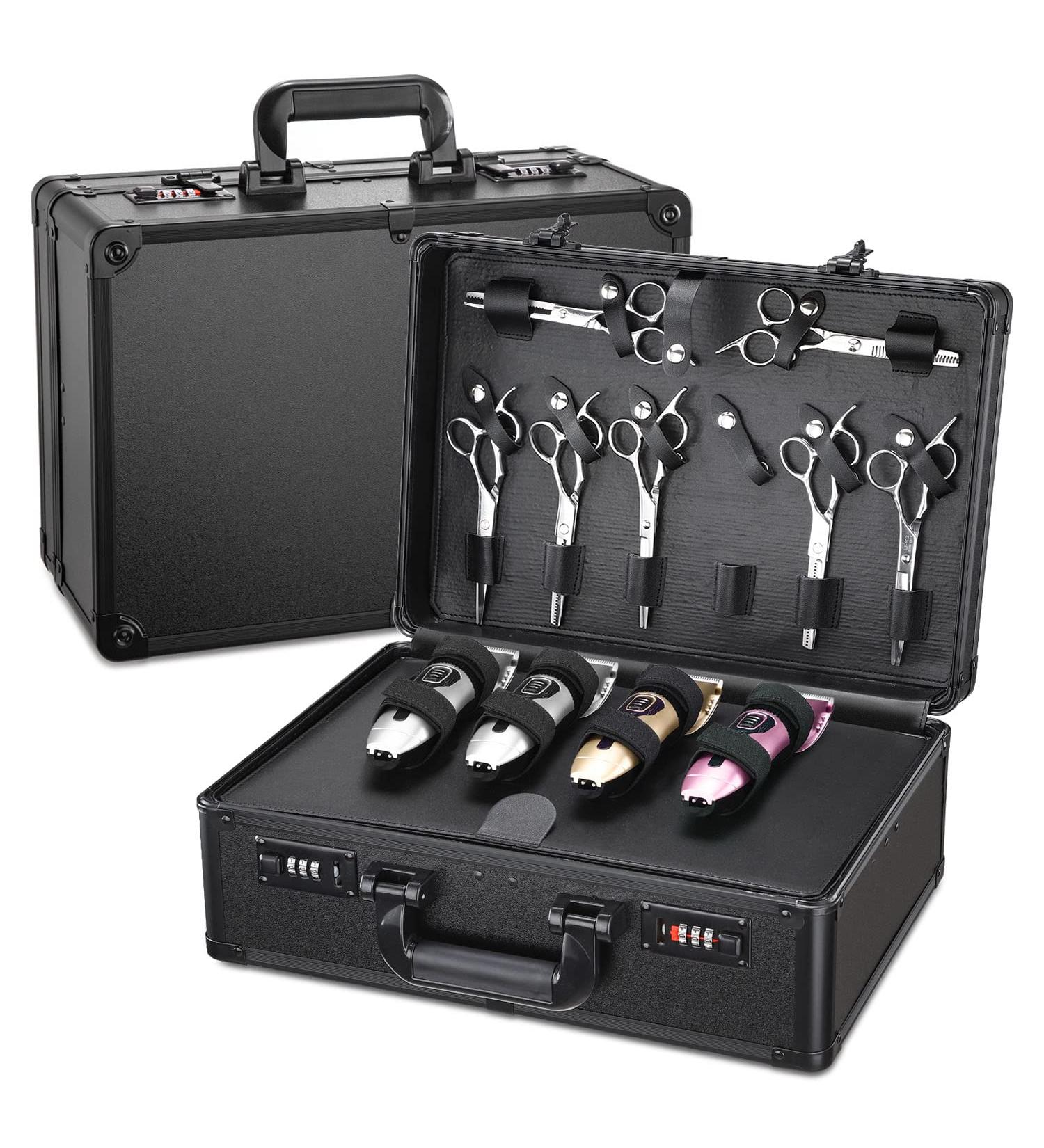 Shop Noverlife Large Barber Carrying Case w/Code Lock | Ultimate Hairdresser Toolbox Organizer for Stylists & Groomers - Portable Travel Suitcase - Buy Online on GoSupps.com