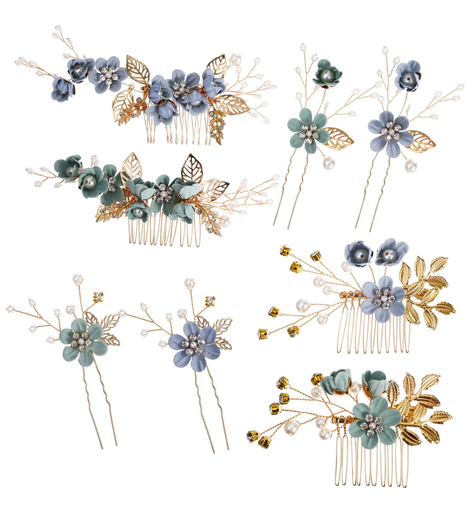 FRCOLOR 2 Set Hairpin Hair Comb Clips Women Wedding Hair Accessories Bridal Hair Clips Flower Hair Accessories Hair Stick and Hair Combs Bridal Hair Clip for Wedding Hair Sticks for Bride - Buy Online on GoSupps.com