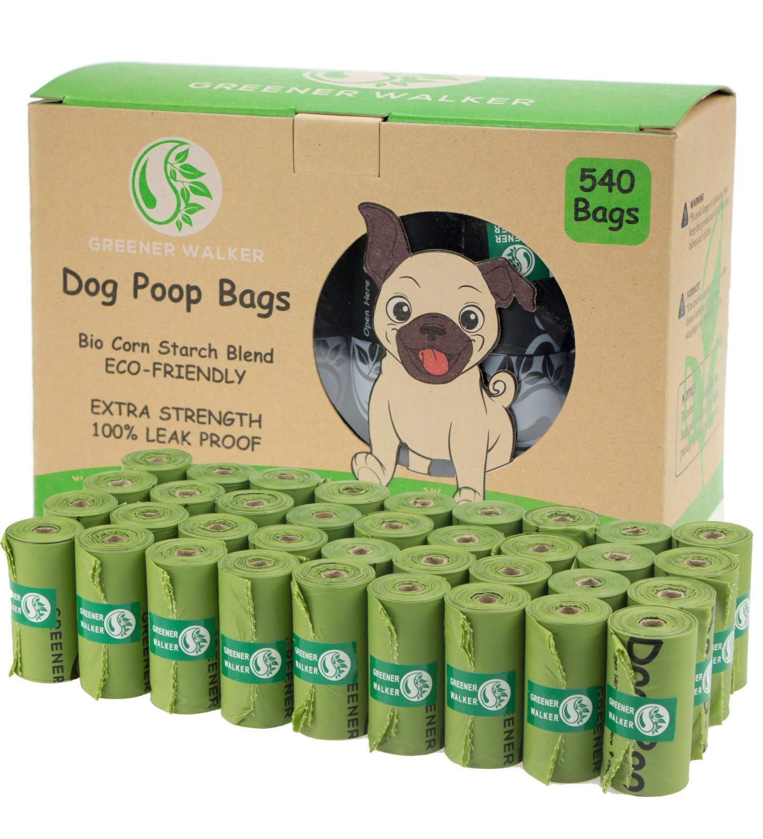 540 Count Greener Walker Biodegradable Poop Bags for Dogs - Extra Thick, Leak Proof, Green - Buy Online on GoSupps.com