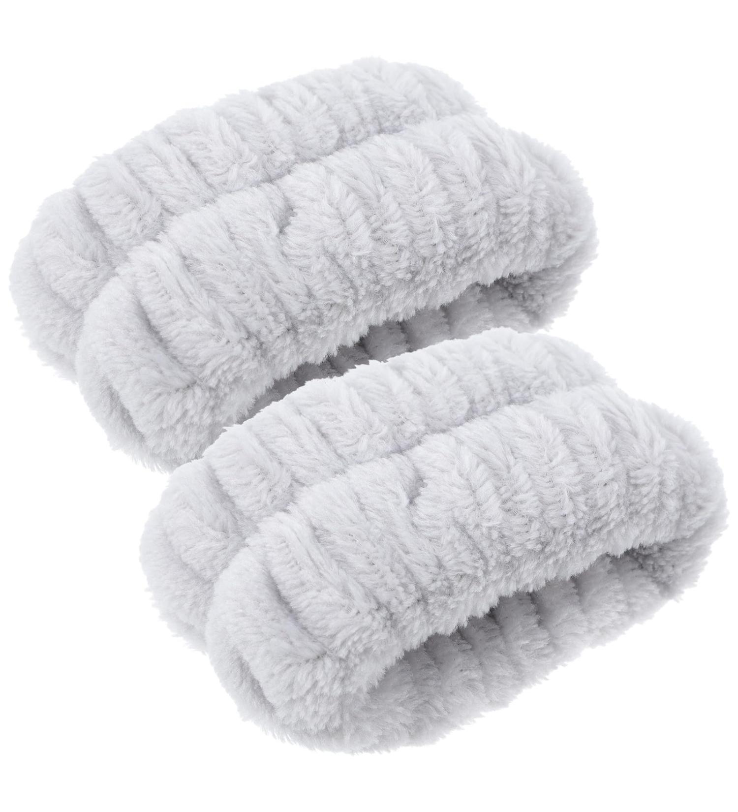 ARTIBETTER Lot de 2 Bracelets en Flanelle Absorbants Gris Bandeaux Souples pour Se Laver le Visage et Soins du Spa Accessoires Pratiques pour Yoga Maquillage et Bain Adapt s aux Femmes - Buy Online on GoSupps.com