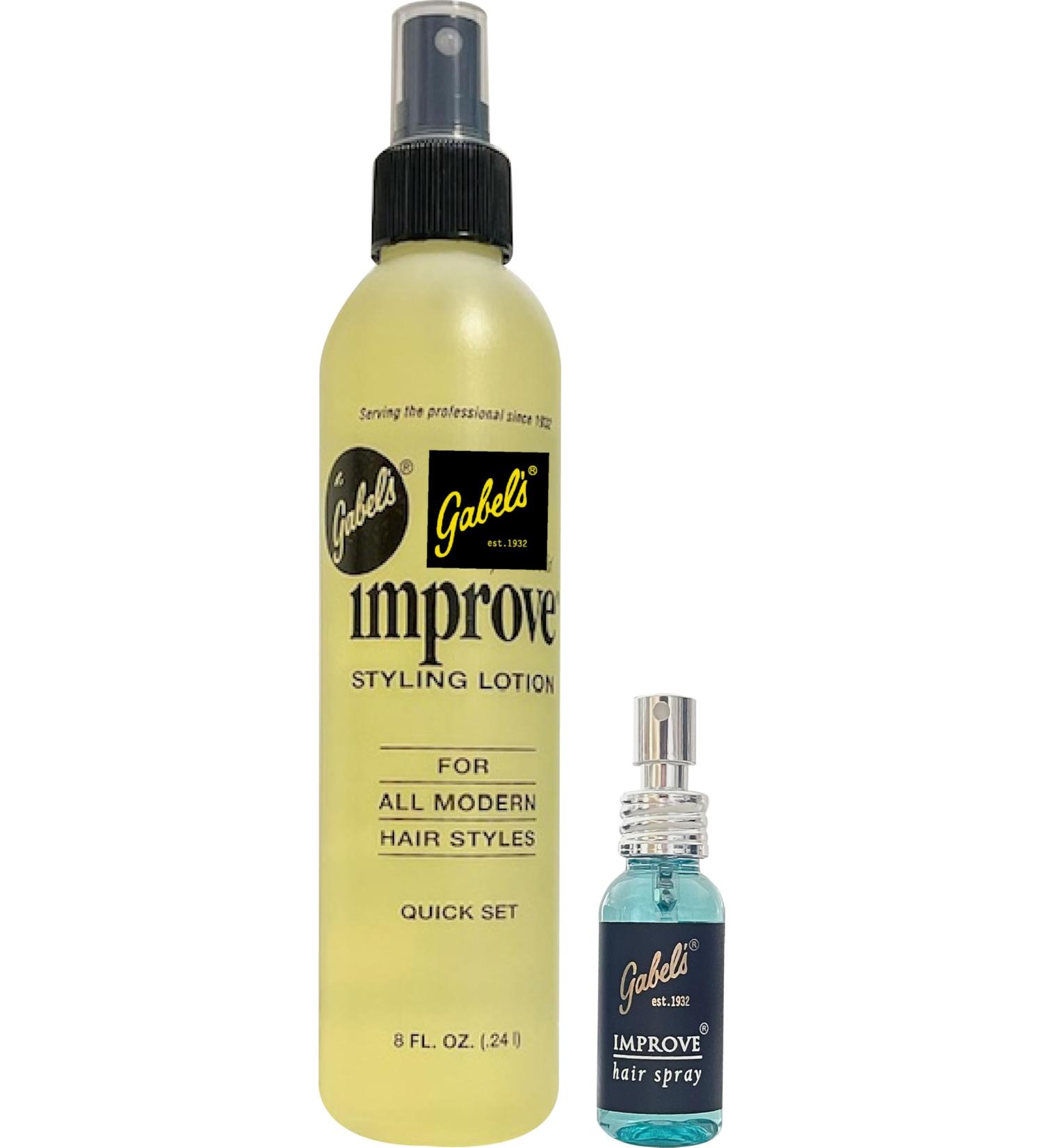 Improve Gabel s Styling Lotion Hair Spray 8oz Light Yellow and 1oz Blue 8ozYellow_1ozBlue