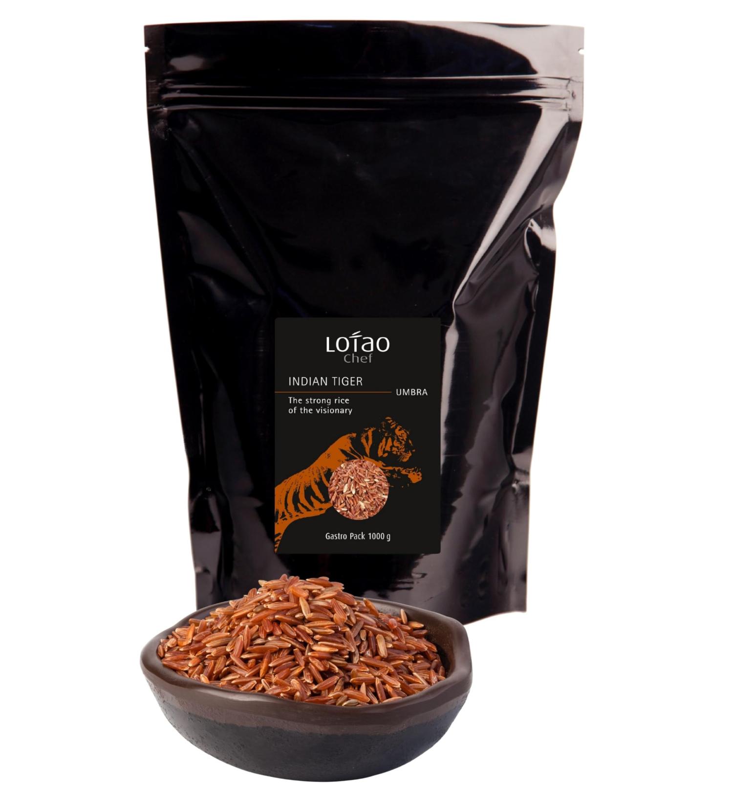 Buy Strong Lotao Organic Tiger Umbra Red Rice 1000g - Aromatic Dye-Free High-Fiber Indian Organic Grain | 9% Protein - Buy Online on GoSupps.com