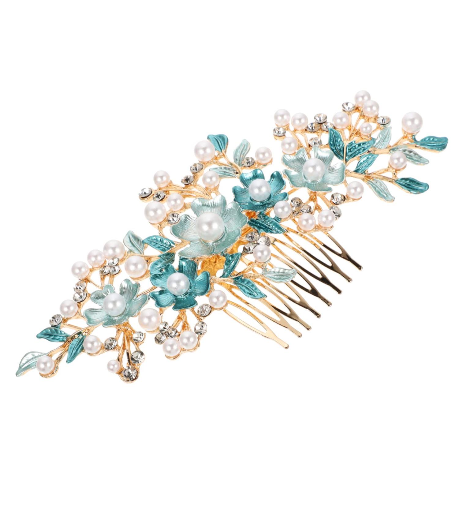 CRILSTYLEO Hair Plug Hair Accessories Combs for Women Girl Headpieces for Wedding Hair Accessories for Bride Rhinestone Flower Hairpins Bride Headpiece Gajra Hair Clip Flower Hair Comb - Buy Online on GoSupps.com