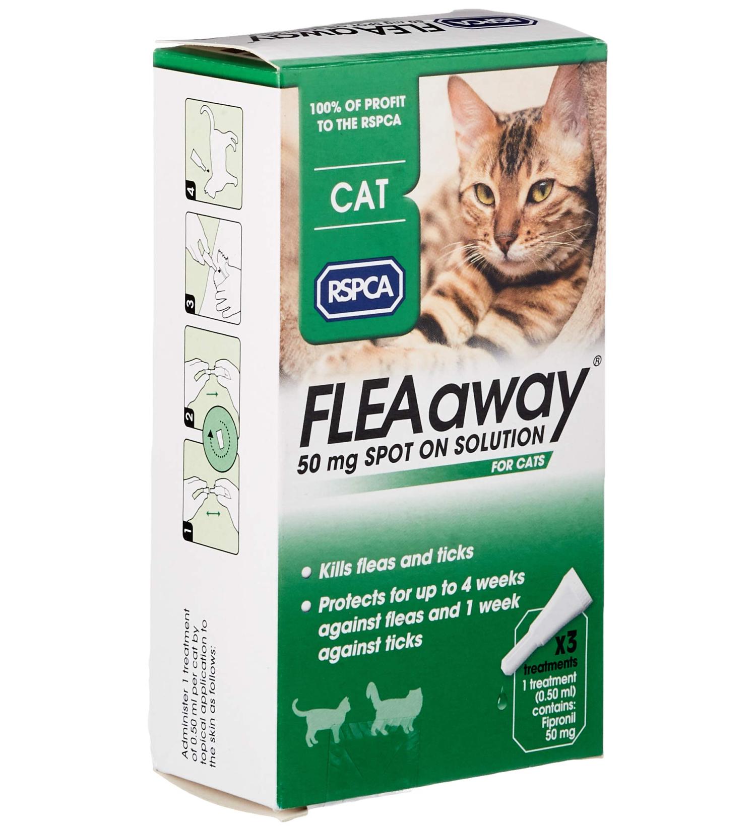 RSPCA FleaAway Spot On Solution for Cats 50 mg - Buy Online on GoSupps.com