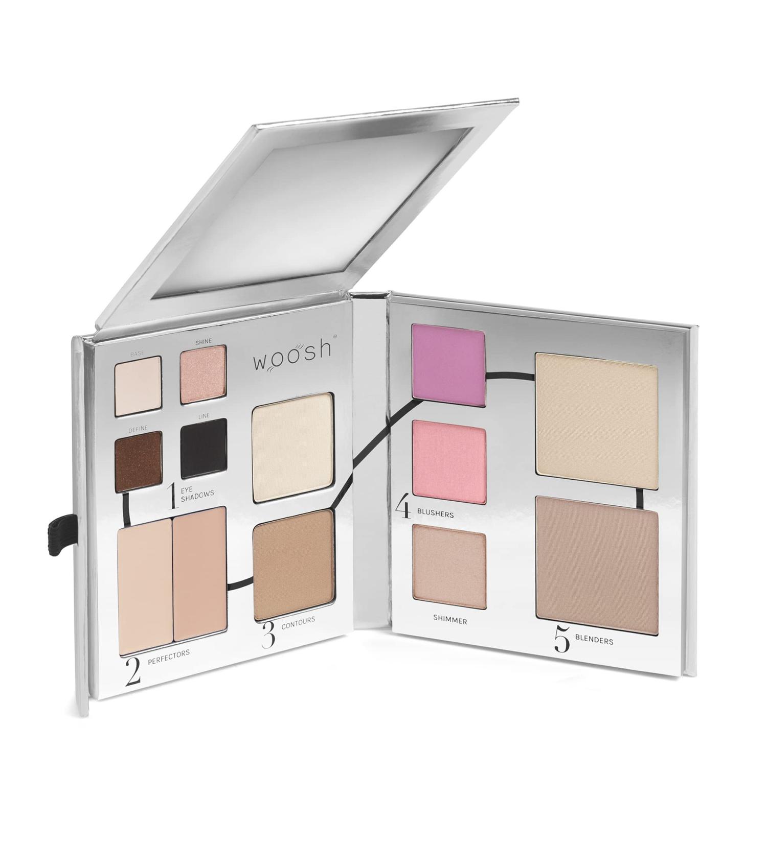 Woosh Beauty Fold Out Face Makeup Palette | Travel-Friendly All-in-One Neutral Cream & Powder (#1 Light) for Effortless Beauty - Buy Online on GoSupps.com