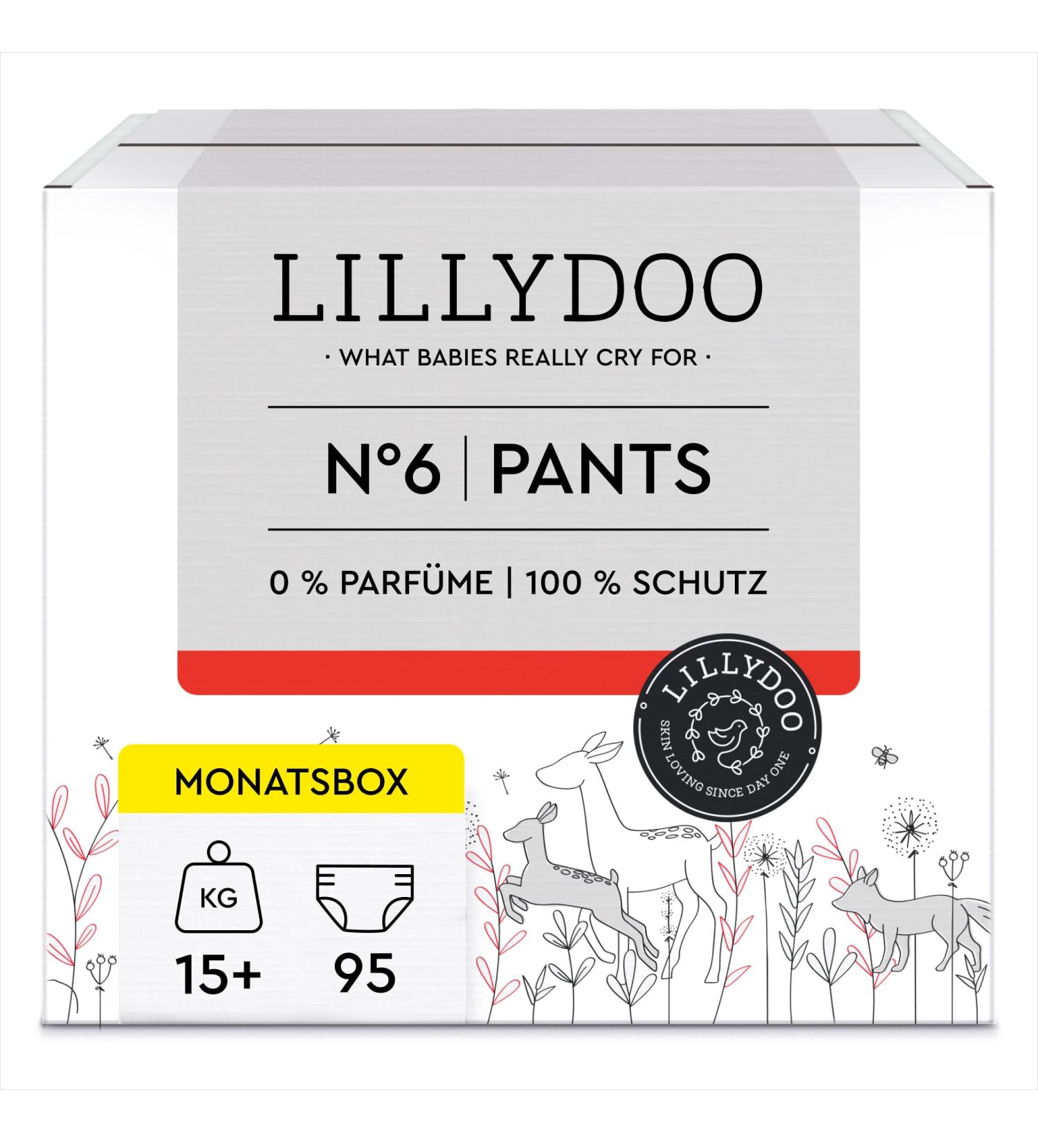 LILLYDOO Skin-Friendly Pants Size 6 (15+ kg) - Monthly Box of 95 Pieces | Eco-Friendly & International Shipping - Buy Online on GoSupps.com