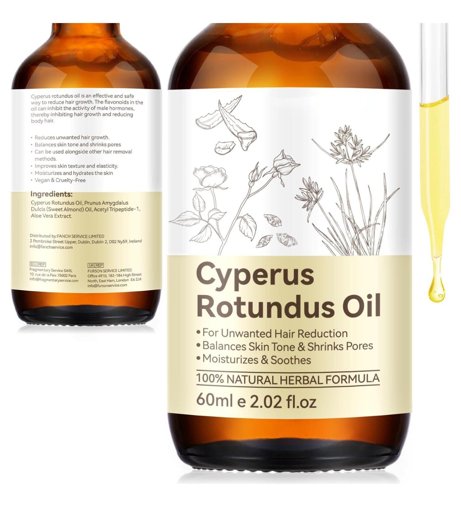 Cyperus Rotundus Oil for Hair Removal Natural for Reducing Body Hair Growth Reducing Body Hair Growth Shrink Pores Reduces Unwanted Hair Growth Suitable for All Skin Types - 2.02 Fl Oz 2.02 Fl.Oz(Pack of 1) - Buy Online on GoSupps.com