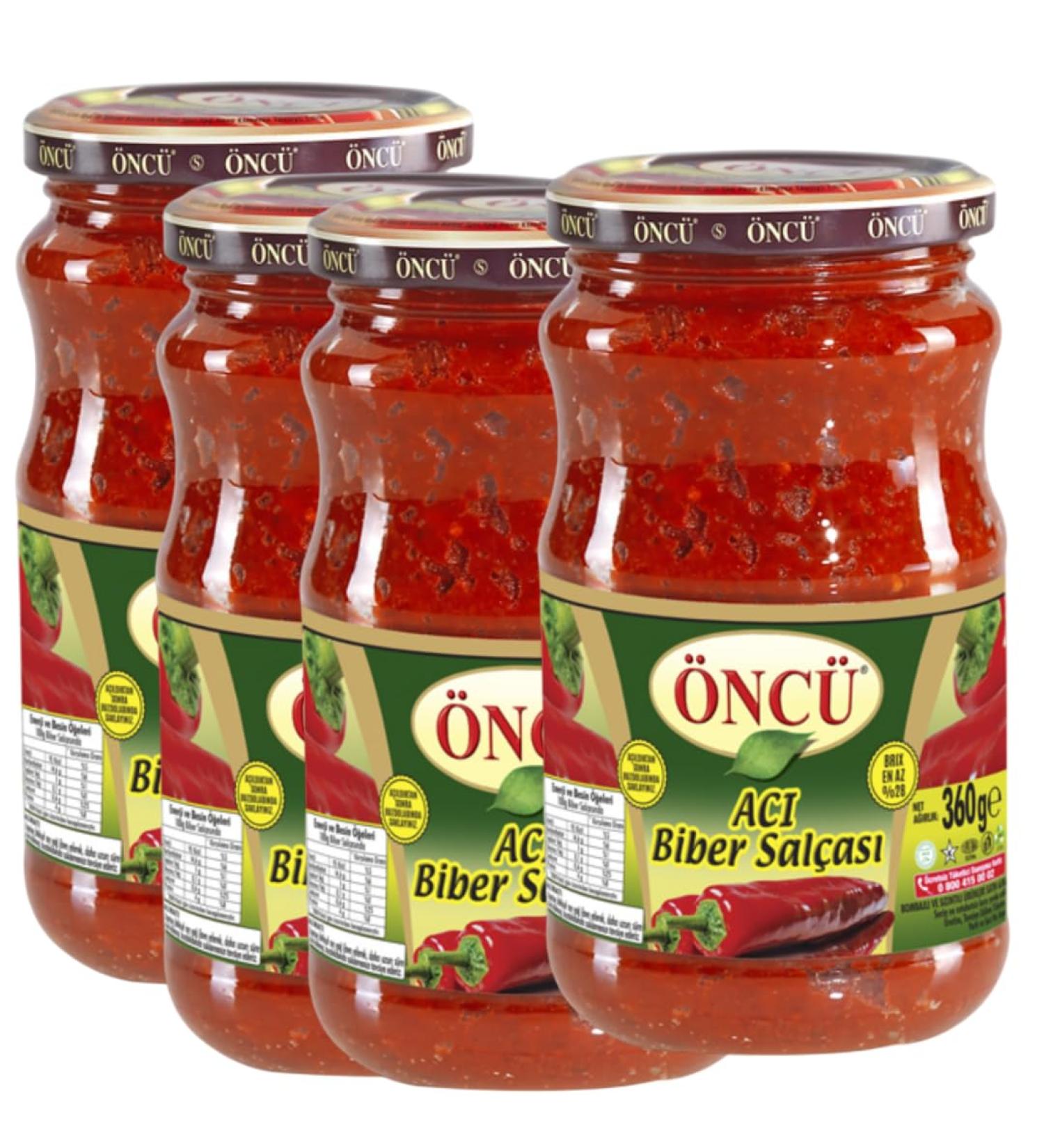 Generisch P-ONC HOT HOT SCHARF Tomato Paprika Pur e Tomatoes Tomato Puree Tomato Paste ACILI Tomato Sal as 360 g pack of 4