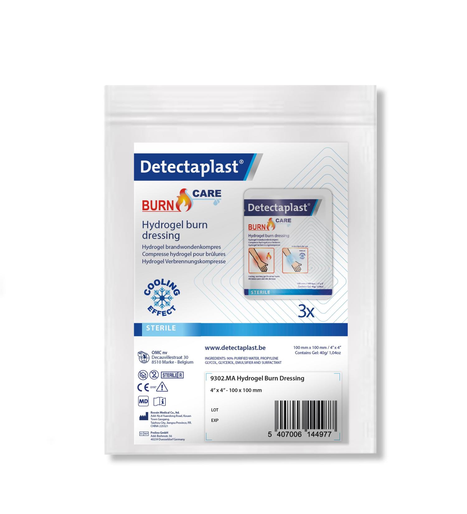 DetectaPlast Firewound Hydrogel Compress (10x10 cm 3 Pack) - Sterile Wound Healing for Severe Burns - Water-Based Gel for Optimal Recovery - Buy Online on GoSupps.com