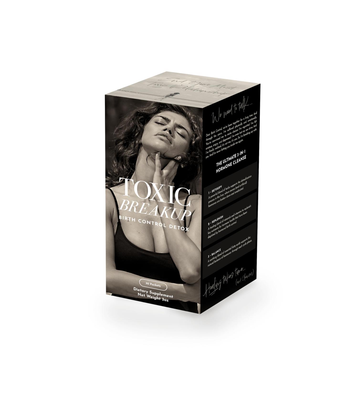 Toxic Breakup Birth Control Detox Cleanse | Restore Hormone Balance Liver Detox Supplement with Red Clover & Chaste Tree Berry | Organic Gluten Free Non-GMO | 30 Packets - Buy Online on GoSupps.com