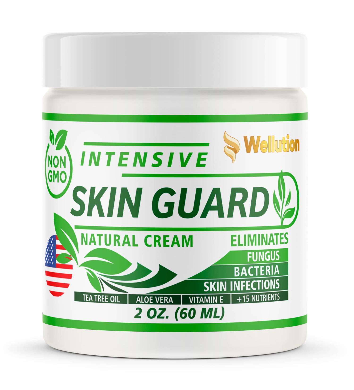 Wellution Skin Guard Cream with Tea Tree Oil, Aloe Vera & Vitamin E - Supports Body in Fighting Pathogens - Buy Online on GoSupps.com