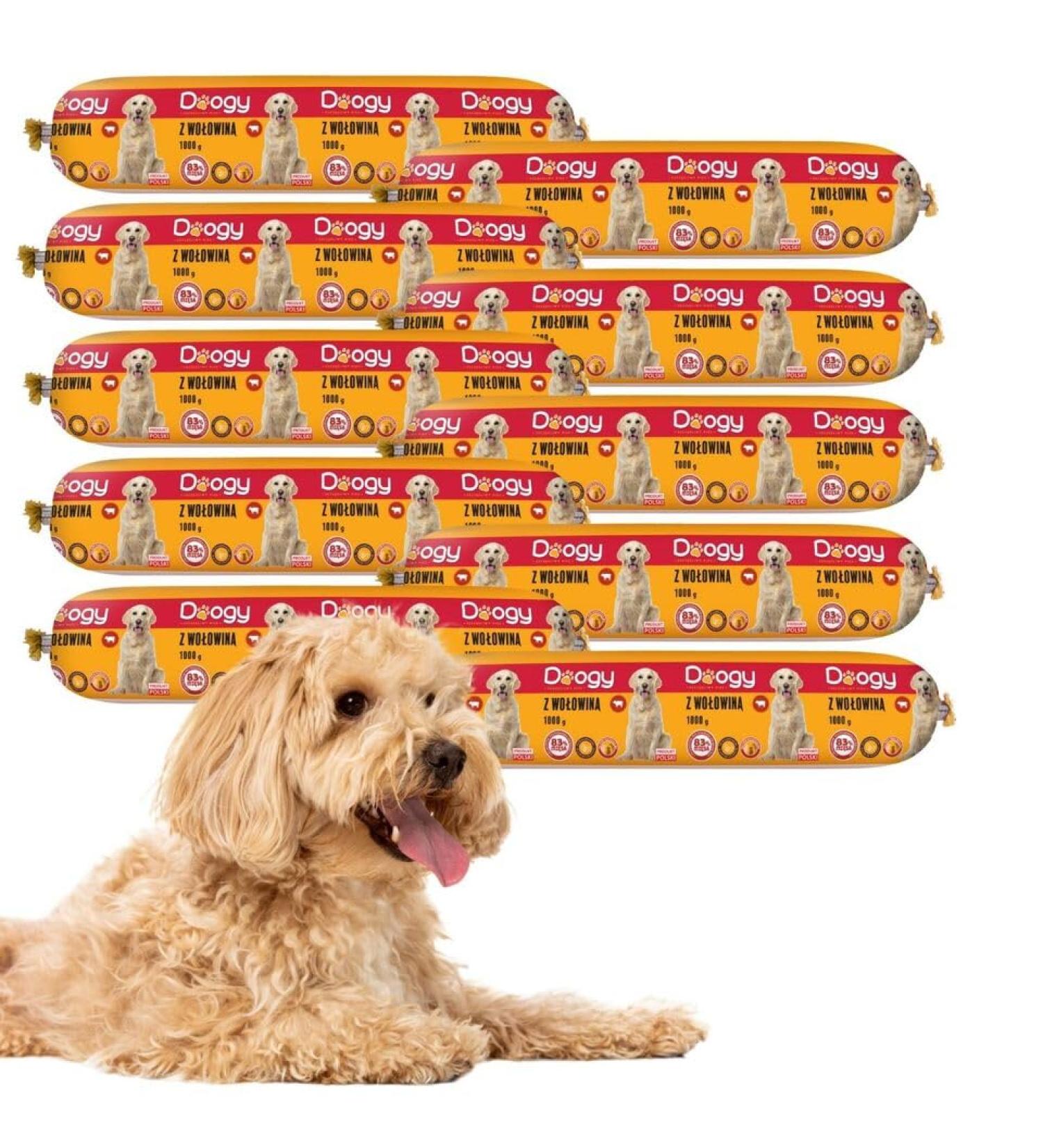 1 kg dog sausage dog food wet food high meat content premium | Dog food beef or poultry (10x 1kg B uf) - Buy Online on GoSupps.com
