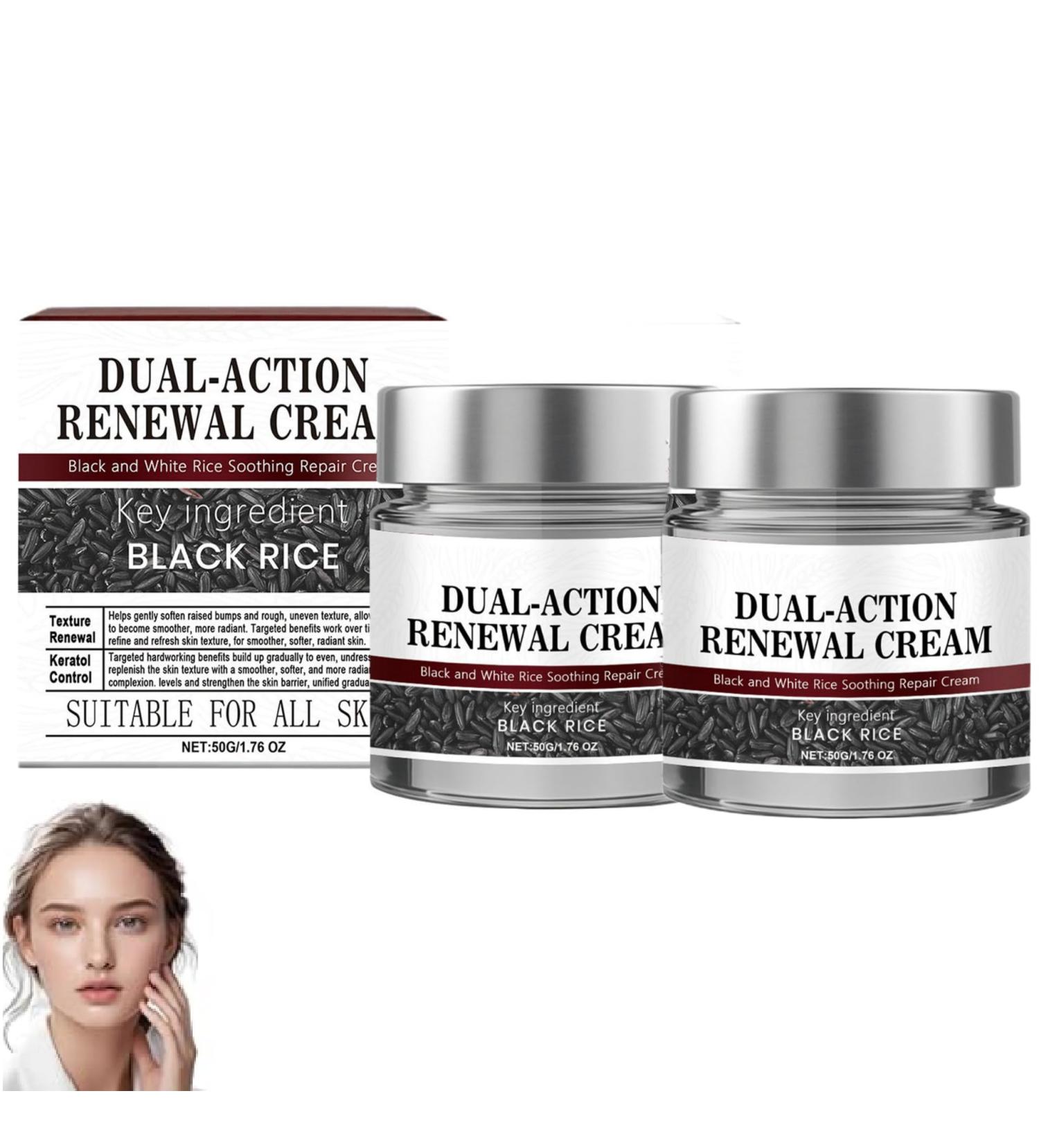2PCS Keratin KeraErase Dual-Action Renewal Cream Black Rice Exfoliating Soothing Repair Cream Effectively Reduces Skin Imperfections Pore Refining Moisturizing Face Scrub Natural Body Serum - Buy Online on GoSupps.com