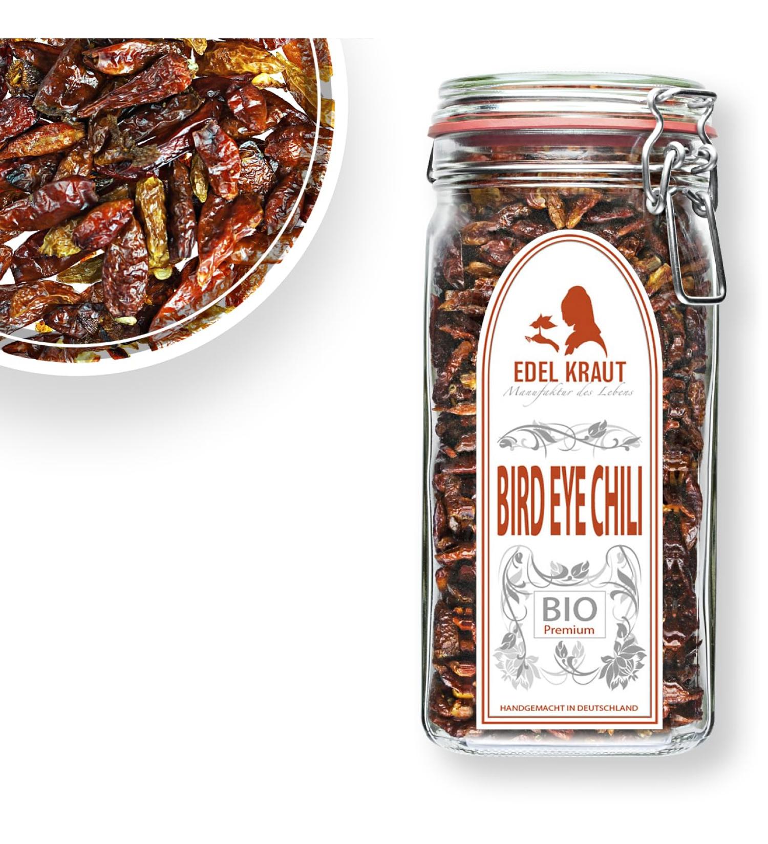 Buy Organic Bird Eye Chili Whole 300g - Premium Natural Spice Blends | Noble Herb - Additive-Free Controlled Biological Cultivation - Buy Online on GoSupps.com