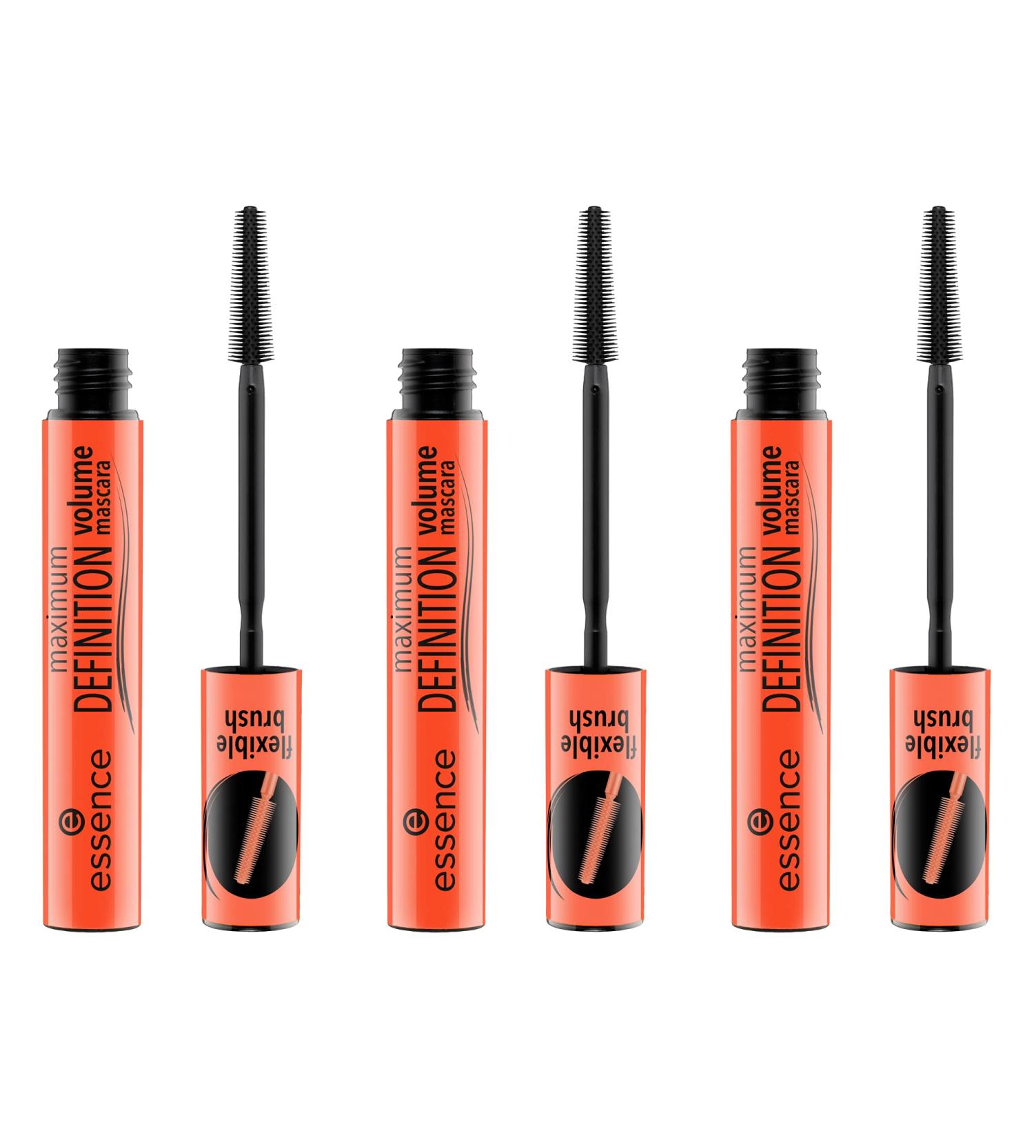  essence Essence maximum DeFINITION Mascara with Flexible Brush No. 01 Black Oscillating Defining Lengthening Vegan Fragrance Free Alcohol Free 3 x 10ml - Buy Online on GoSupps.com