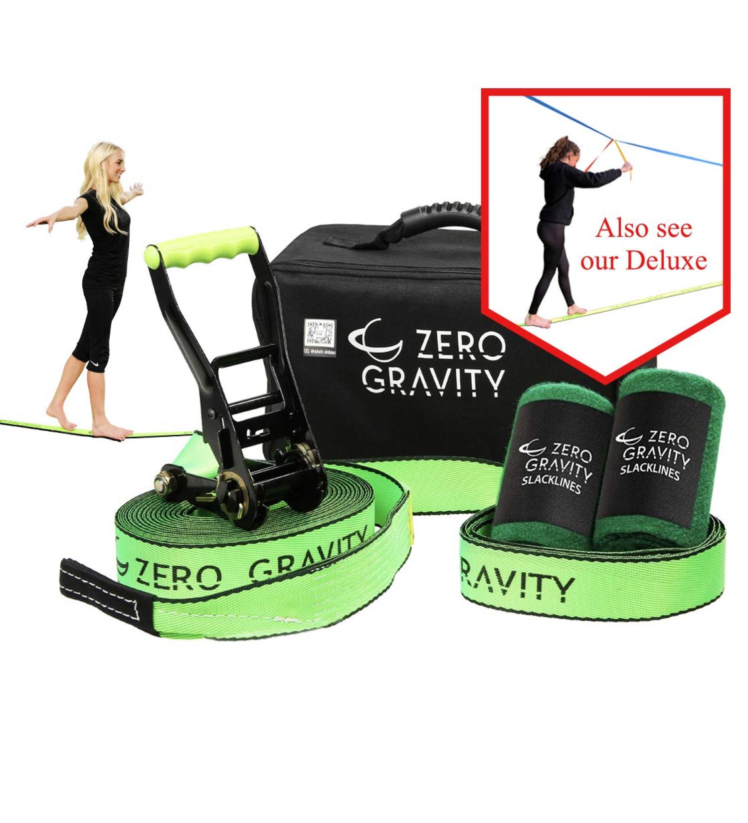 Zero Gravity Slacklines Slackline Kit with Upgraded Ratchet & Tree Protectors - Great Set for Kids | Industry-Leading Carry Bag & Smooth Operation - Buy Online on GoSupps.com