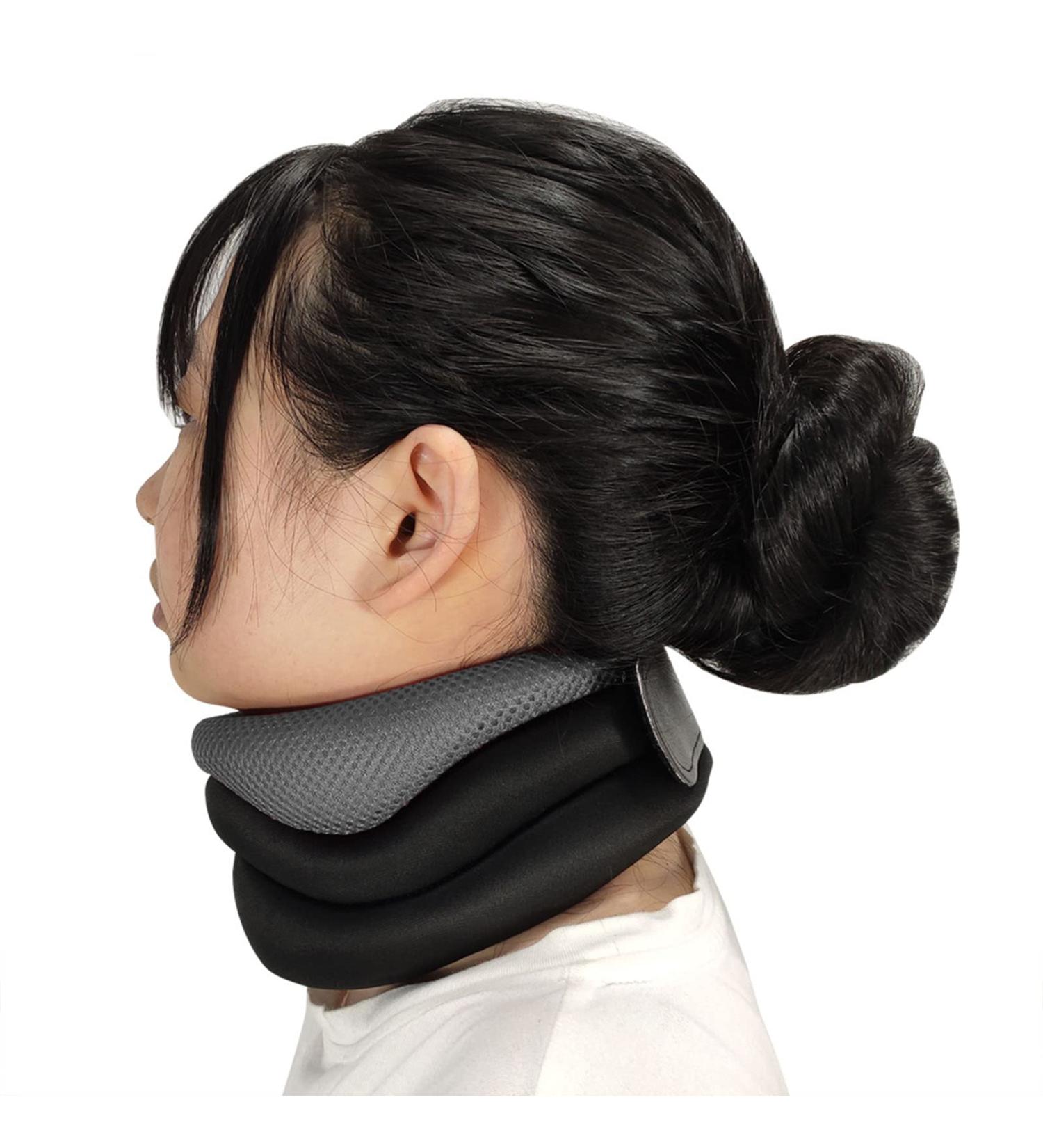 Faxian Cervical Support Neck Ruff - Breathable Adjustable Foam Collar for Work Travel & Sleep - Soft Grey Neck Bandage - Buy Online on GoSupps.com