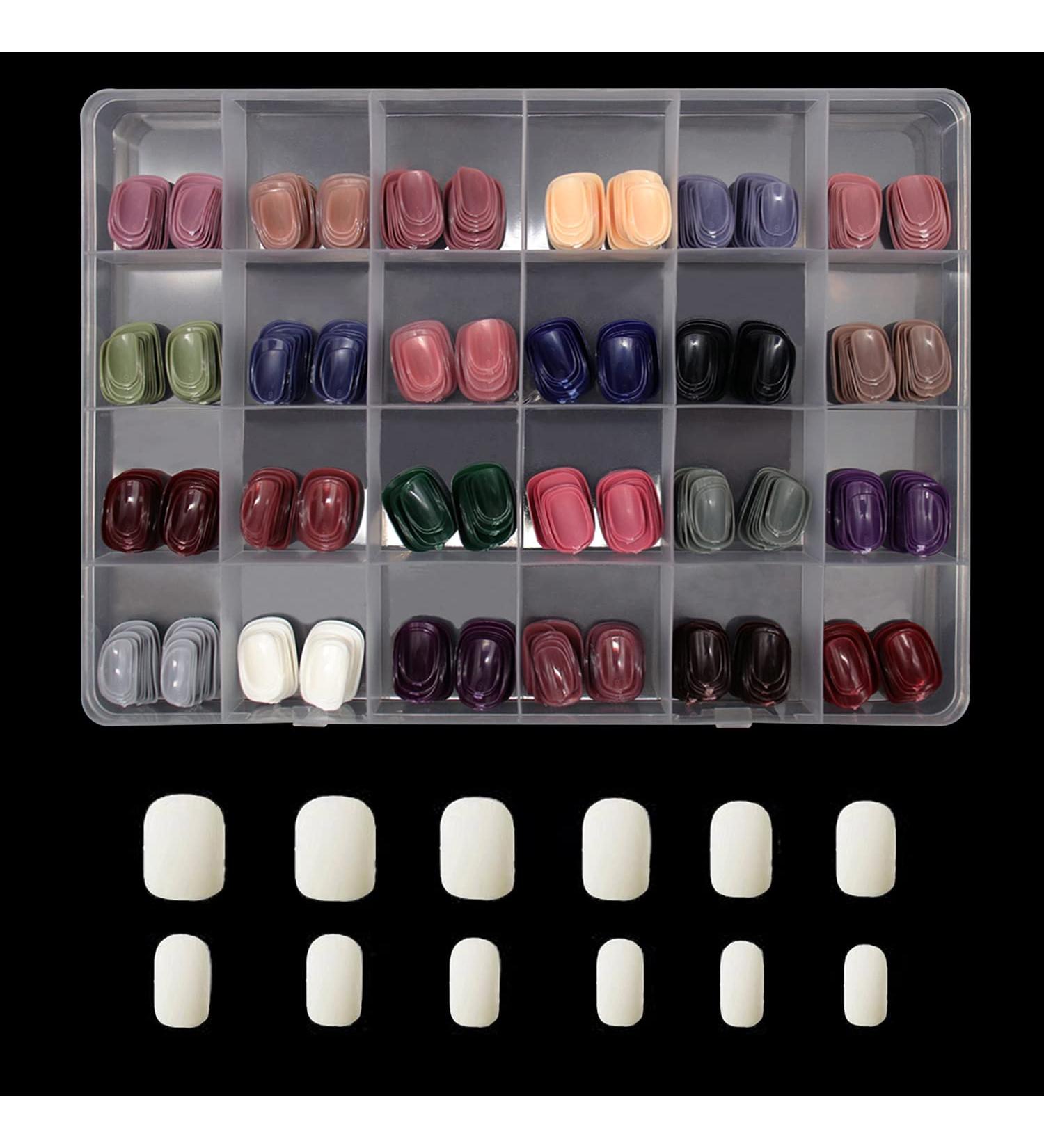 576Pcs Short Press on Nails - 24 Color Full Cover Square Fake Nails for Women - Nail Salon Art DIY - Buy Online on GoSupps.com