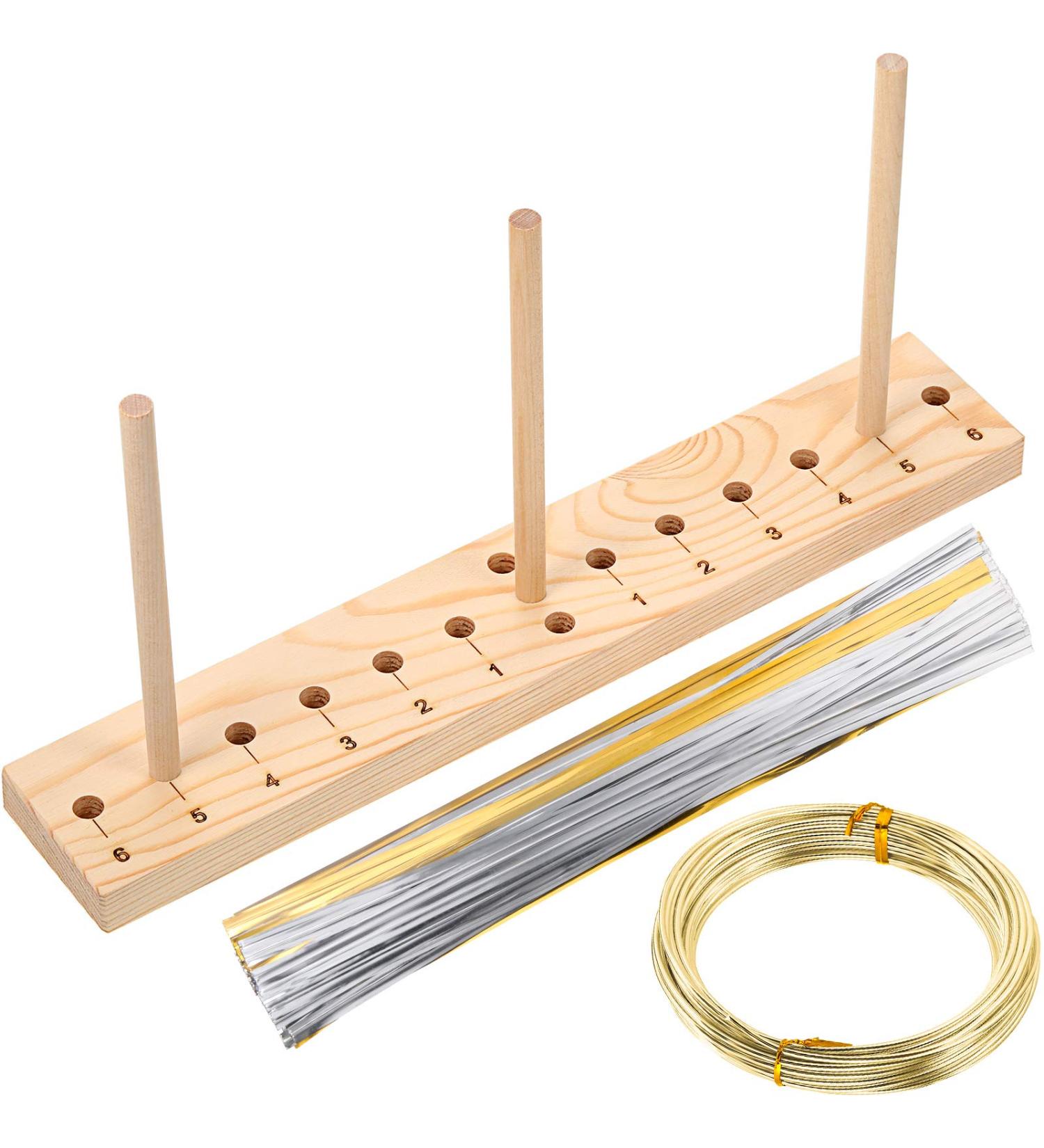 Wooden Bow Maker Tool with Bow Wire and Twist Tie - Perfect for Creating Ribbon Bows, Wreaths, Crafts, and Decorations - Buy Online on GoSupps.com