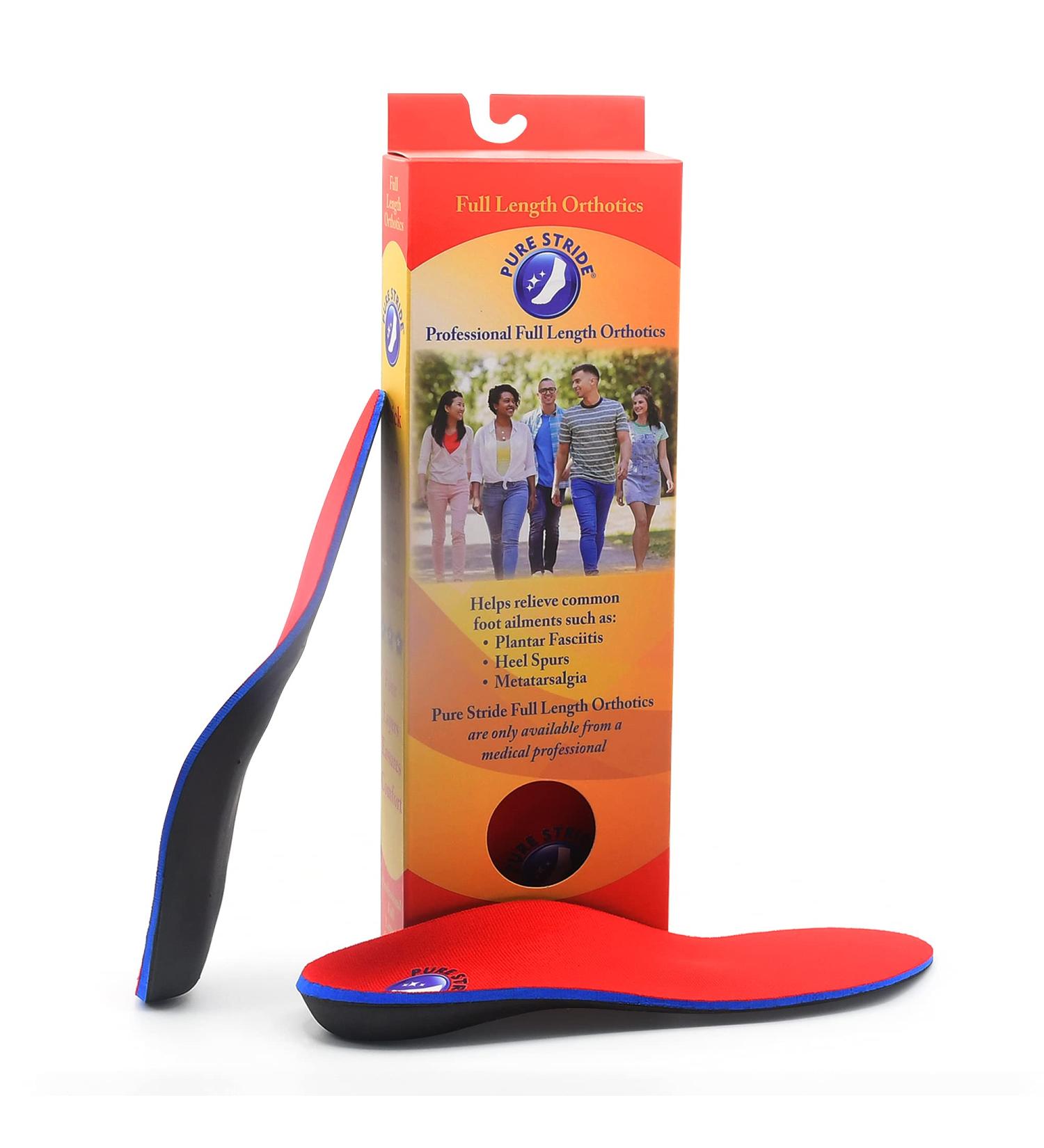 Pure Stride Professional Full Length Orthotics - Metatarsal & Arch Support for Plantar Fasciitis - Men's 6-6.5 / Women's 8-8.5 - 1 Pair - Buy Online on GoSupps.com
