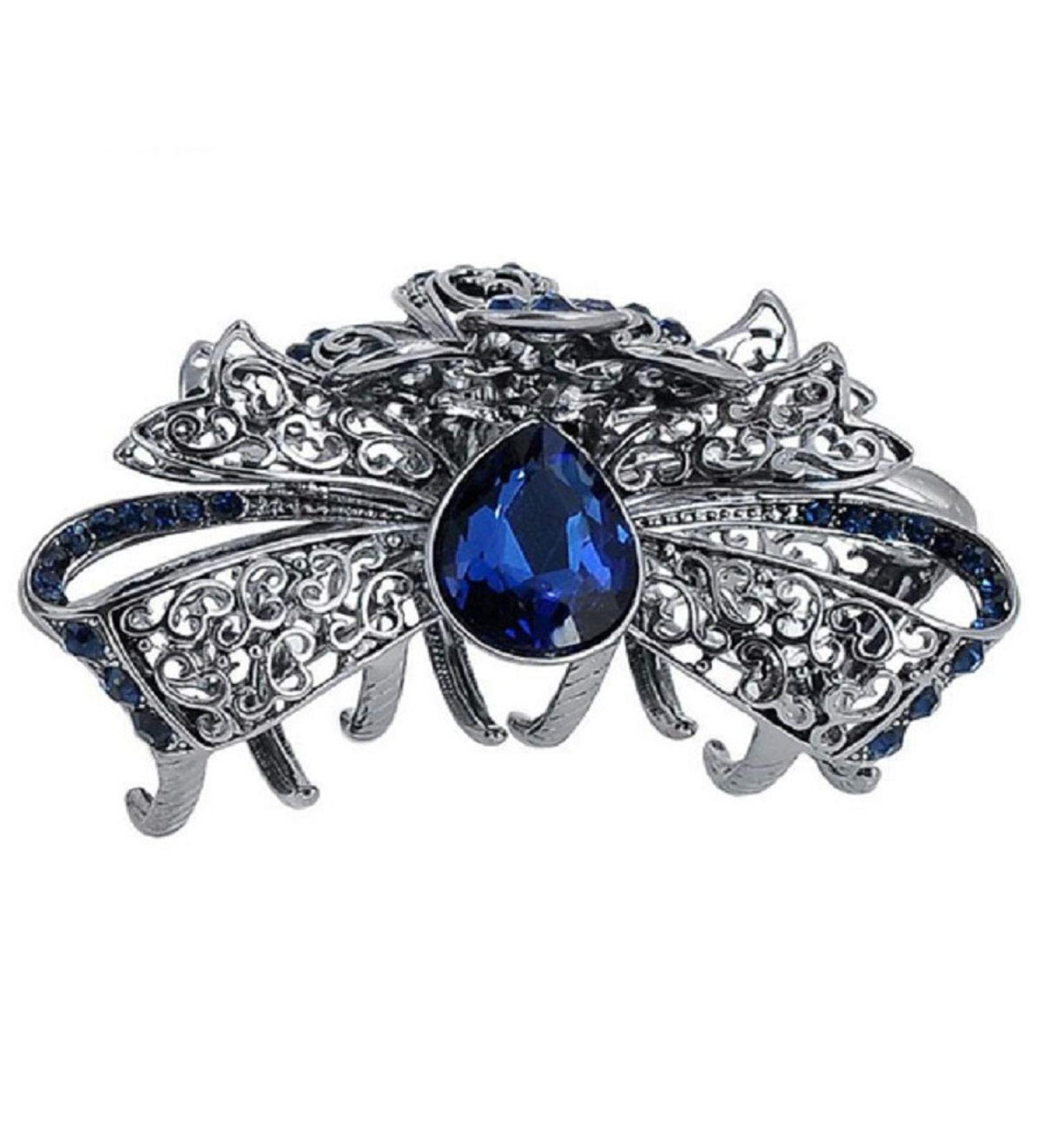 Numblartd Fashion Chic Vintage Crystal Rhinestone Alloy Fancy Hair Claw Jaw Clips Hairpin - Women Girls Retro Hair Catch Barrette Pins Hair Updo Grip Hair Accessories for Thick Hair - Buy Online on GoSupps.com