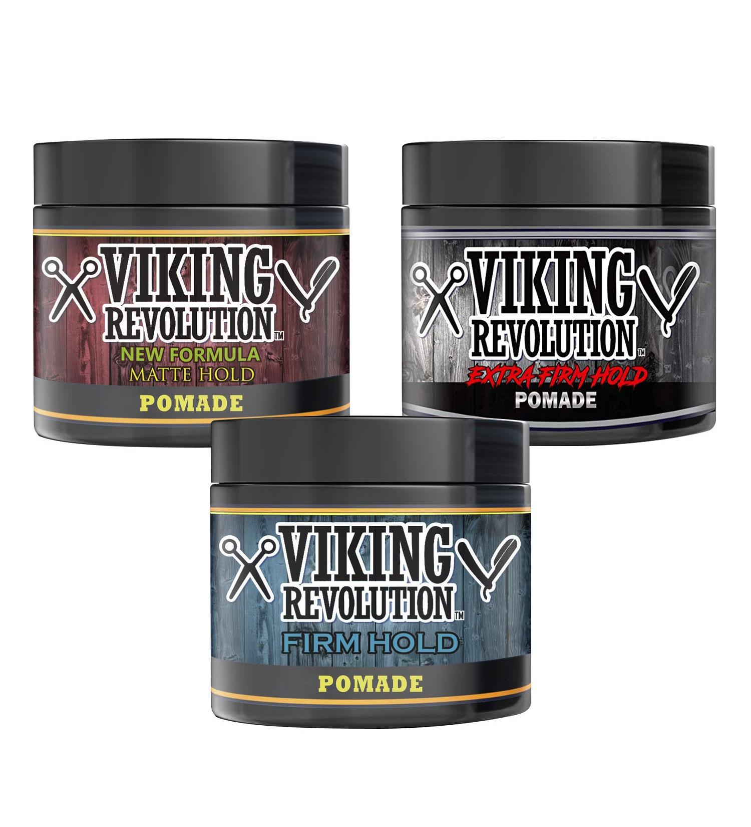 Viking Revolution Extreme Hold Pomade for Men - Style and Finish Your Hair (3 Pack) - Buy Online on GoSupps.com