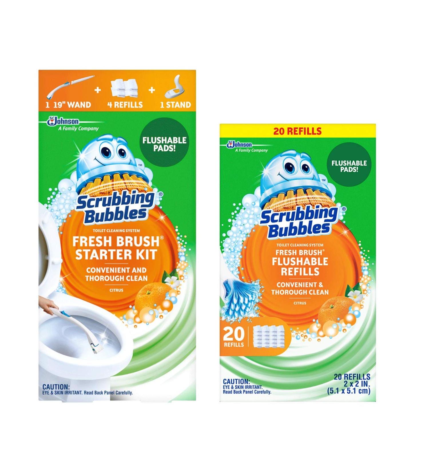 Scrubbing Bubbles Toilet Wand Starter Kit with 20 Flushable Refills - Bundle Deal! - Buy Online on GoSupps.com
