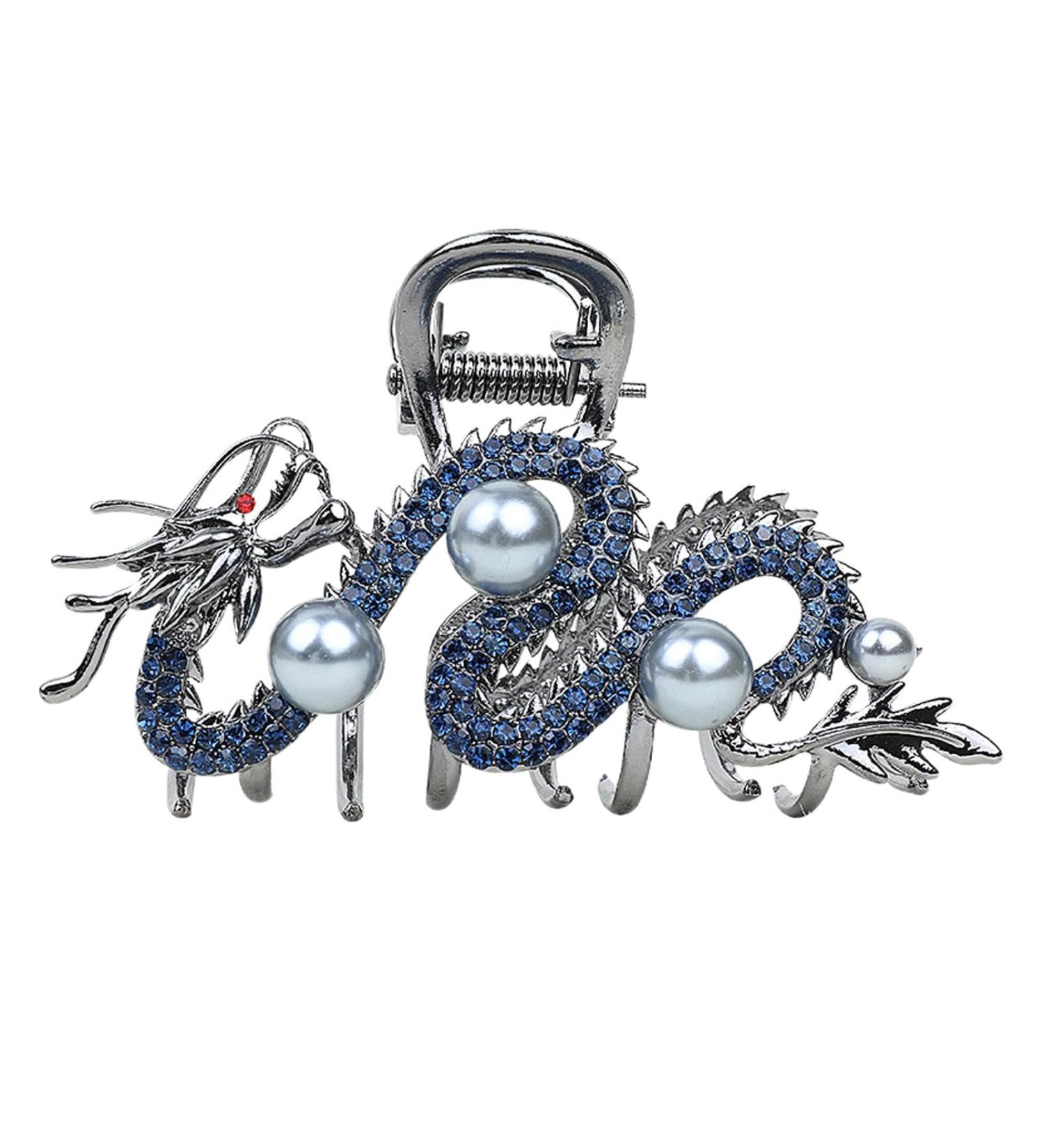ARIOU Hair Clips Women Dragon Hair Clip Spring Festival Hair Clips Metal Claw Clips For Thick Hair Dragonfly Hair Clip Metal Claw Clips For Thick Hair Dragon Pearl Hair Clips Blue - Buy Online on GoSupps.com