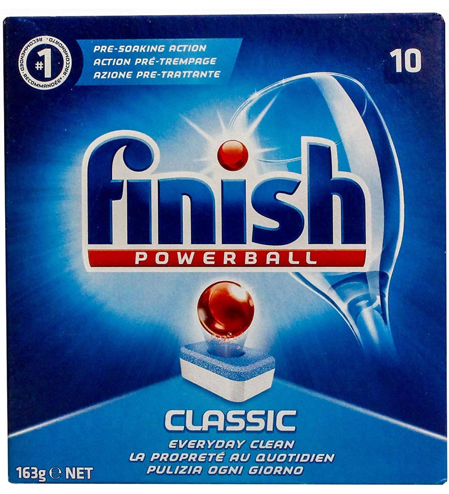 Finish Dishwasher Tablets Classic Powerball 10 ct - Pack of 1 | Effective Cleaning Solution - Buy Online on GoSupps.com