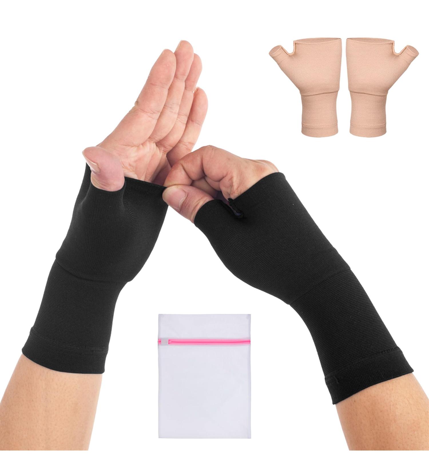 360 RELIEF Wrist and Thumb Support for Arthritis and Joint Pain - 1 Pair Medium Black with Mesh Laundry Bag - Buy Online on GoSupps.com