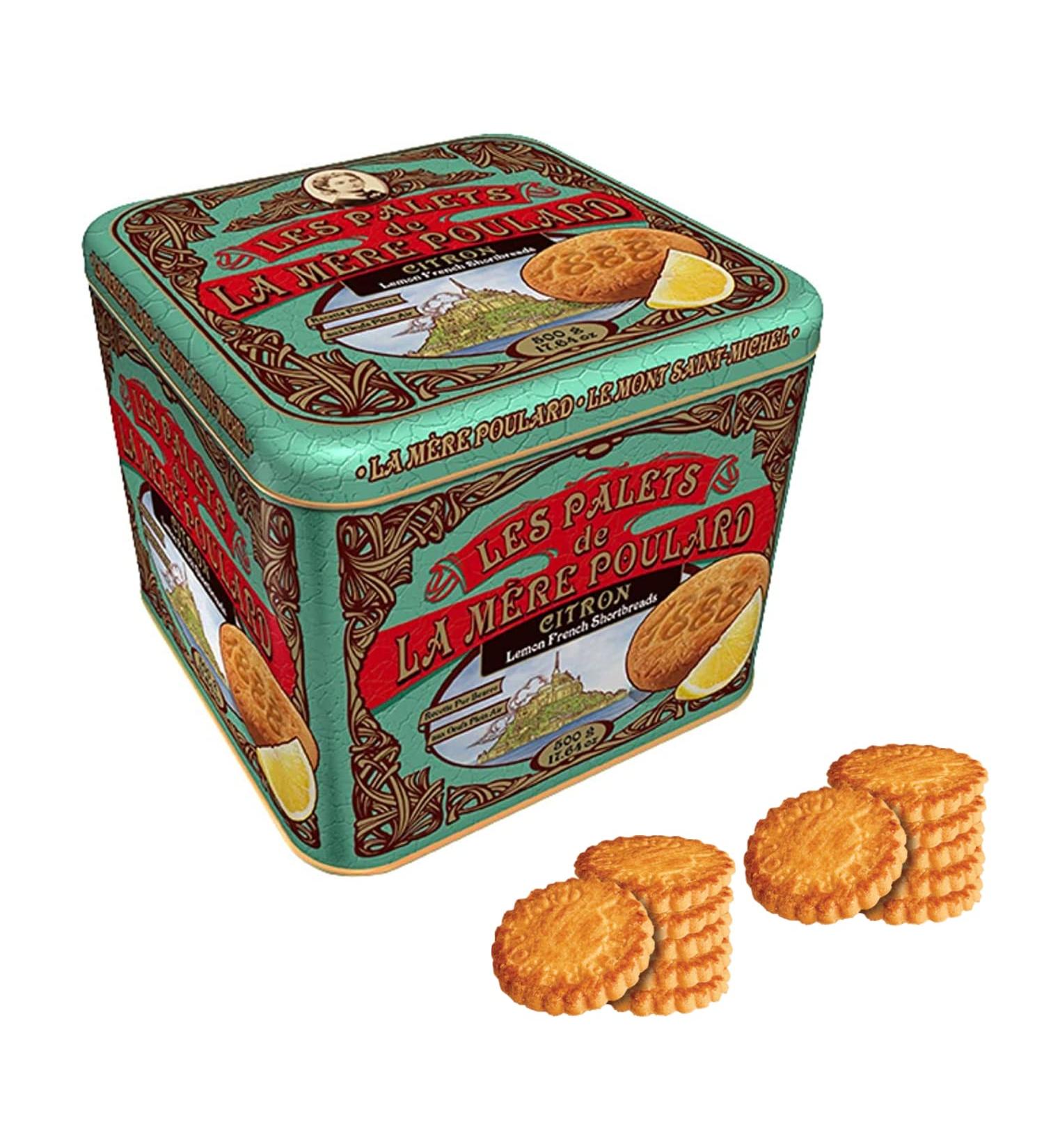  LA MERE POULARD La M re Poulard | Pure Salted Butter & Lemon Biscuits | French Butter Biscuits Box | Butter Shortbread - 1 x 500 g | Milk with Biscuits Gift - Buy Online on GoSupps.com