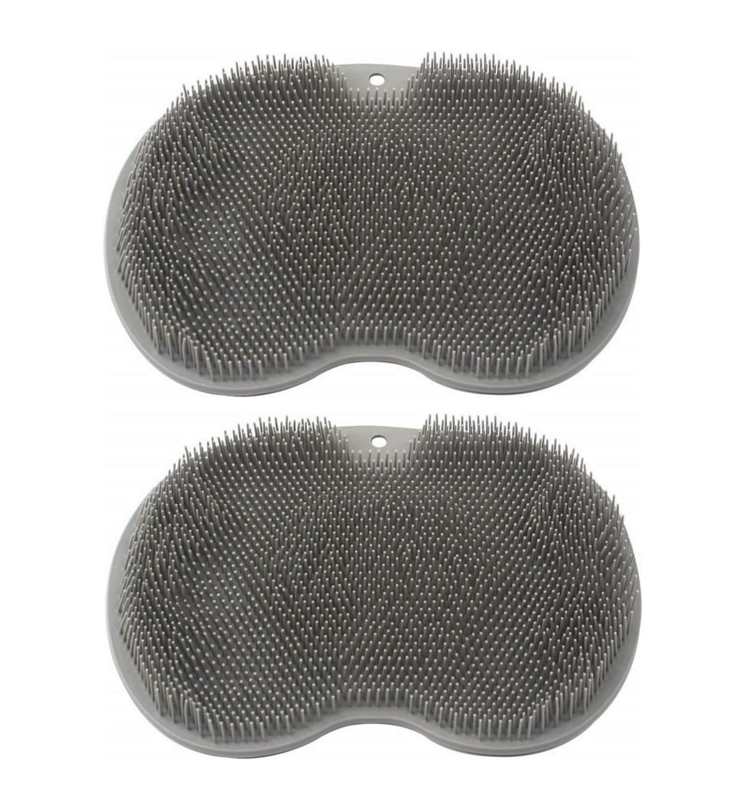 Uramoto Shower Foot Scrubber Mat - Non-Slip Silicone Brush for Exfoliating Dead Skin - 2 Pack Gray | International Shipping Available - Buy Online on GoSupps.com