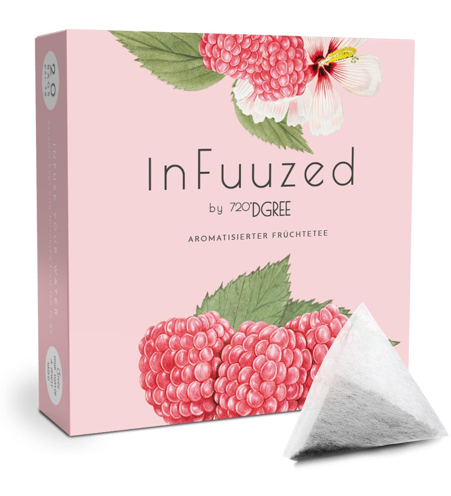 720 DGree Infuuzed Raspberry - Sugar-Free Calorie-Free Drink Alternative - 20 Bags (10+ Liters) - Perfect for Bottles - Buy Online on GoSupps.com