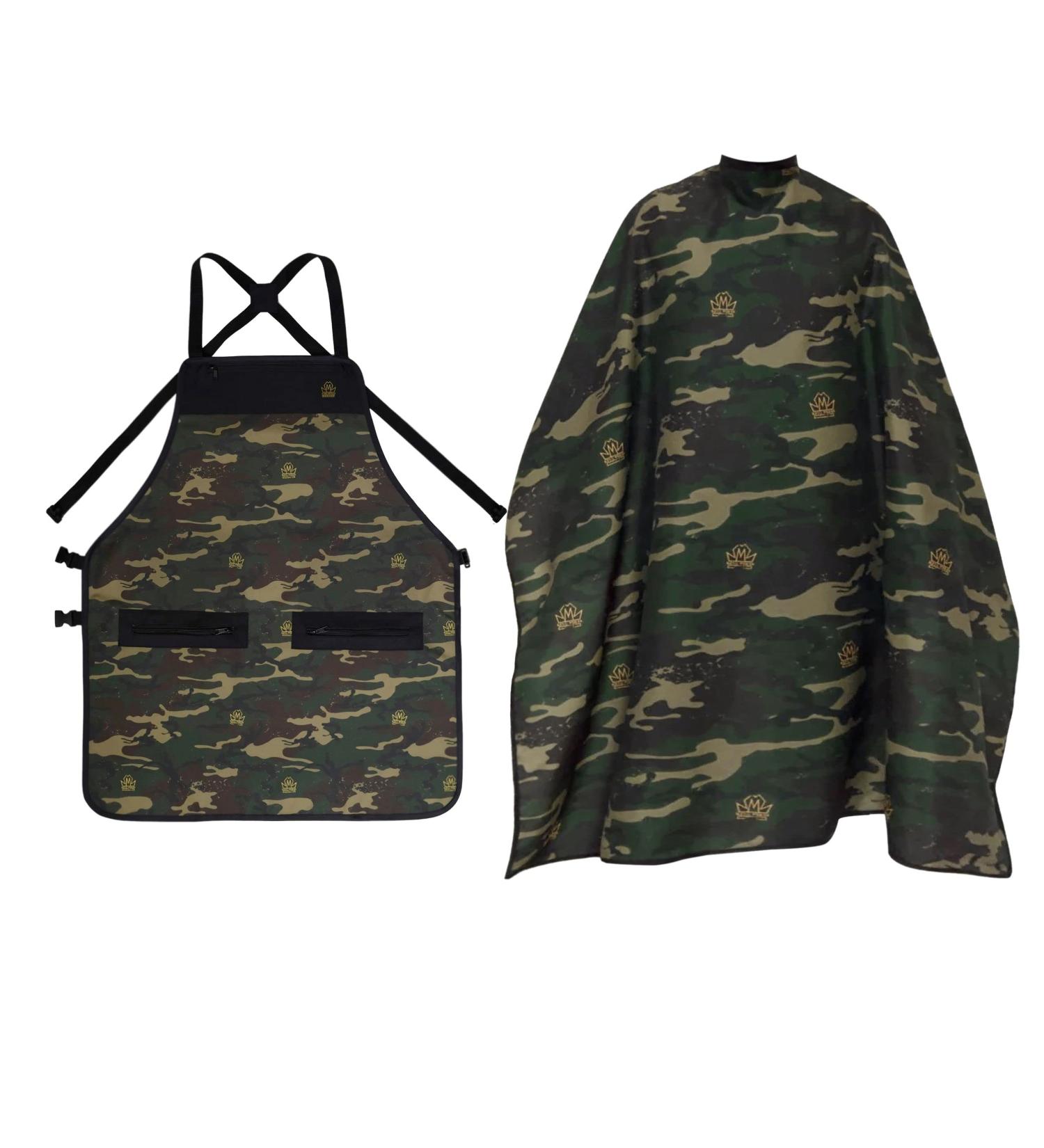 King Midas Barber Cape & Apron - Men's Polyester Cotton Hair Cutting Cape | Camo Design for Professionals - Buy Online on GoSupps.com