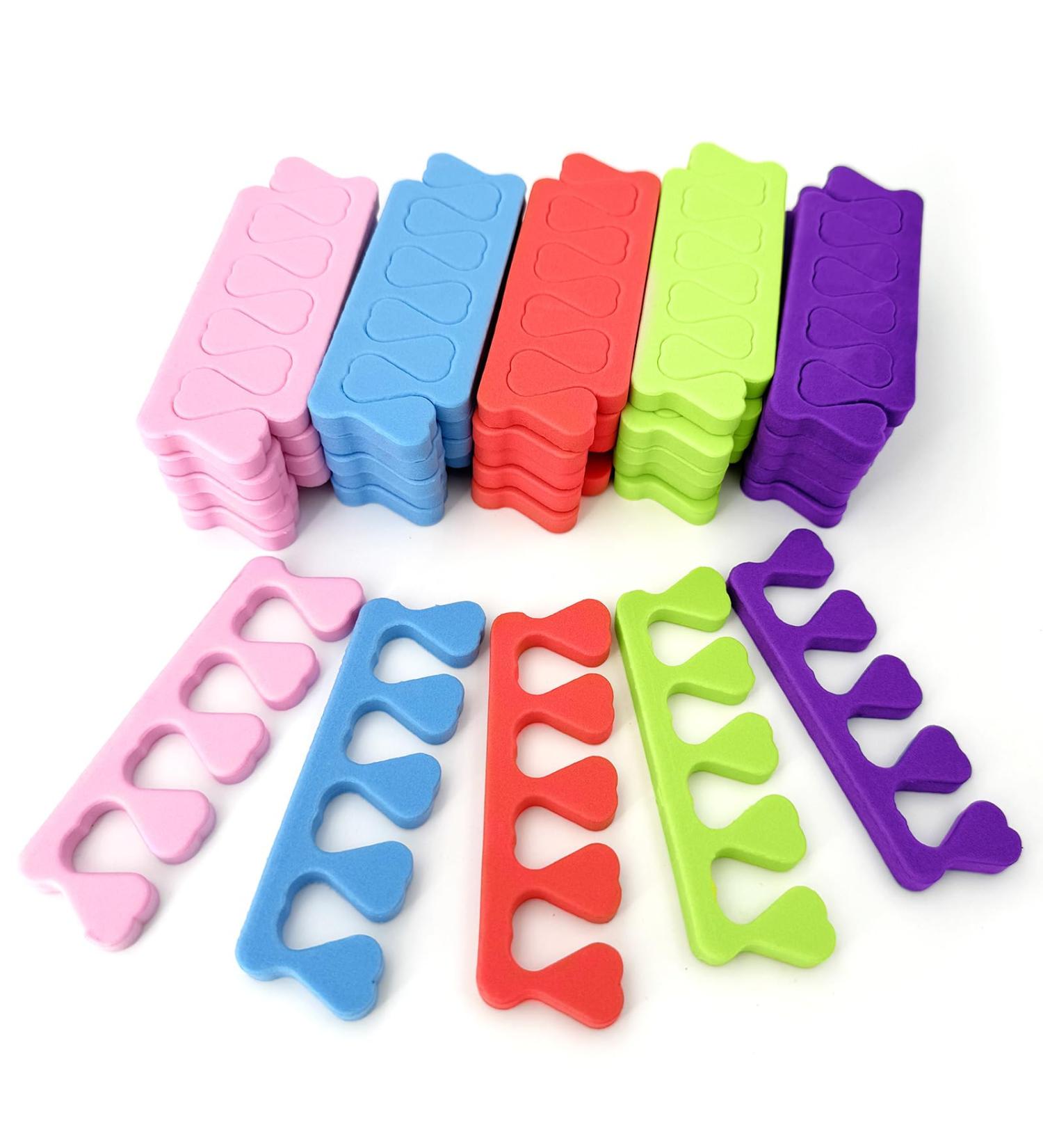 50pcs Toe Separators for Nail Polish - Soft Sponge Pedicure Tool Kit for Women | Premium Toenail Divider in 5 Colors - Buy Online on GoSupps.com