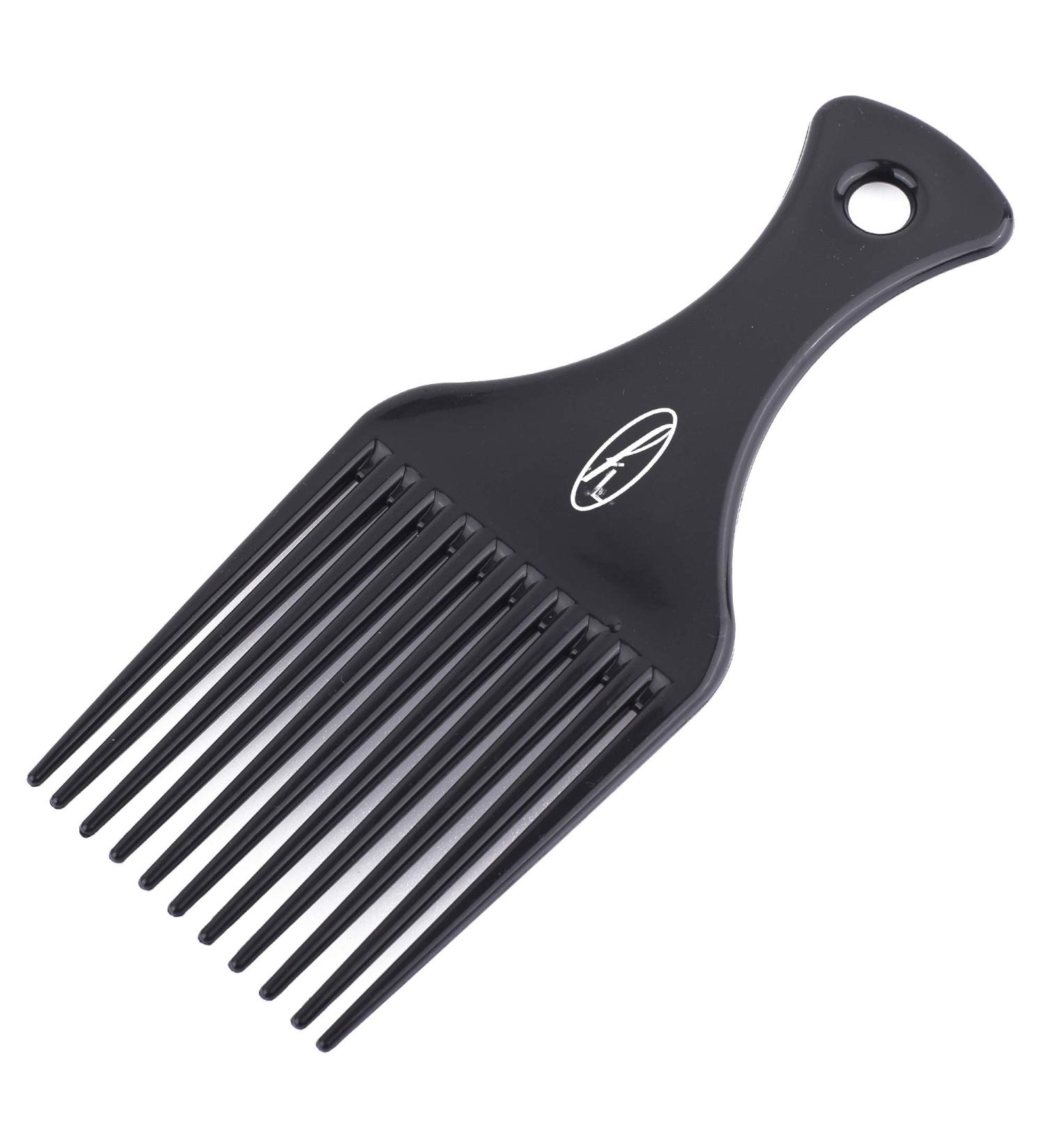 Fine Lines Premium Plastic Afro Pick Comb - Antistatic for Curly or Thick Hair - Heat & Impact Resistant - Tail Comb for Styling - Buy Online on GoSupps.com