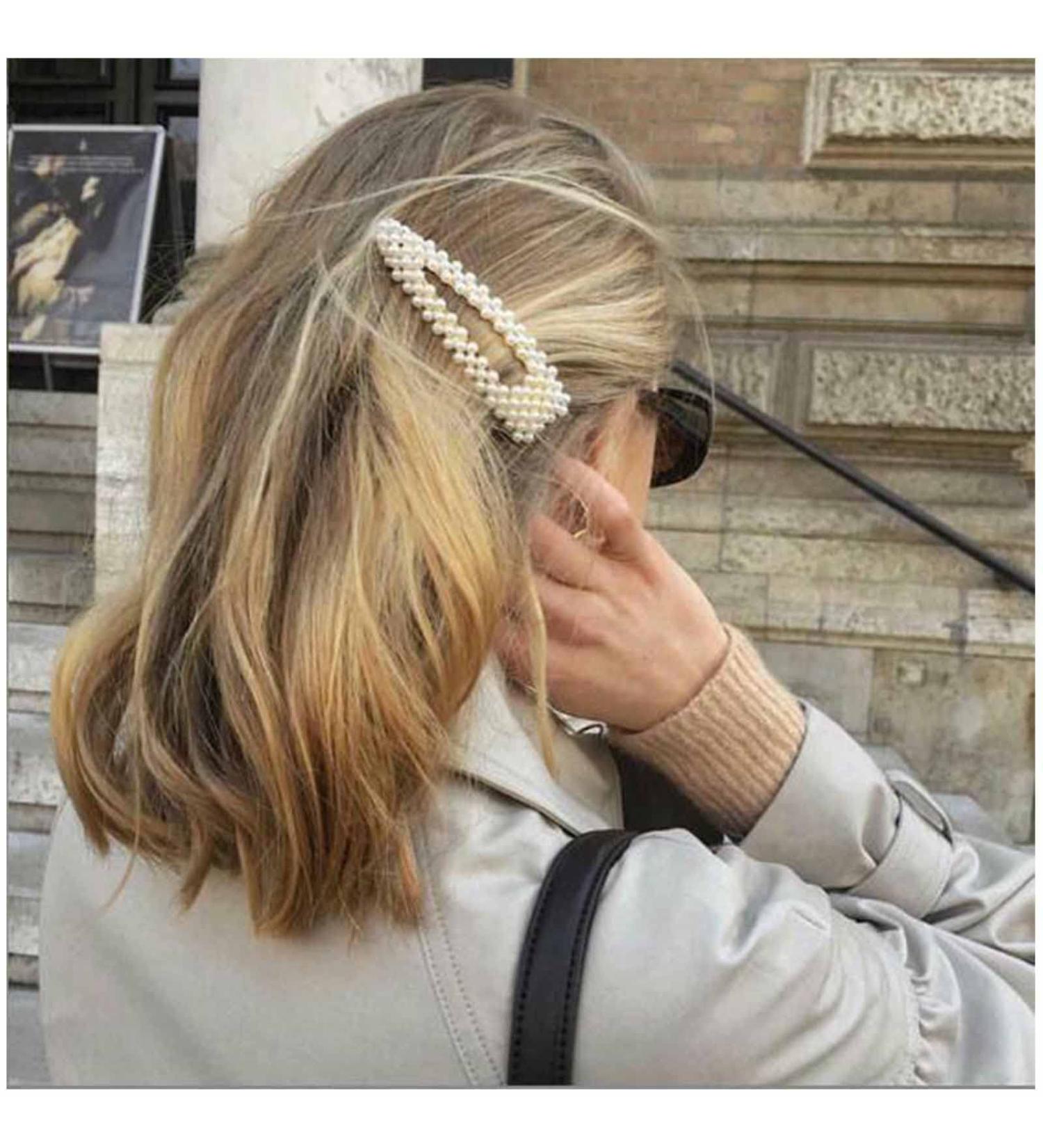 Yheakne Vintage Pearl Hair Clip Barrette Retro Pearl Hair Pin Barrette French Pearl Snap Clips Side Clip Decorative Hair Accessories for Women and Girls Gifts (Style A) - Buy Online on GoSupps.com
