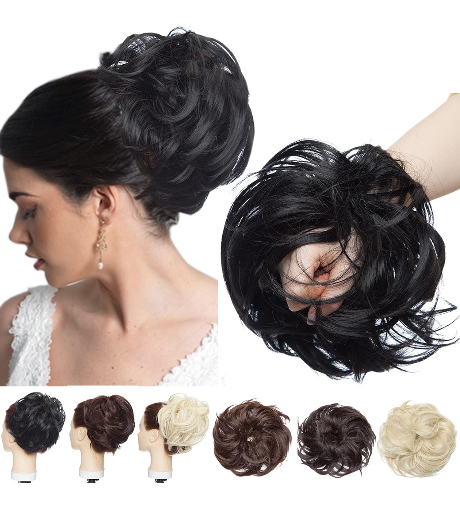 SEGO Hair Extensions - Large 80g Messy Wavy Bun & Updo Hairpiece in 1# Black | International Shipping Available - Buy Online on GoSupps.com