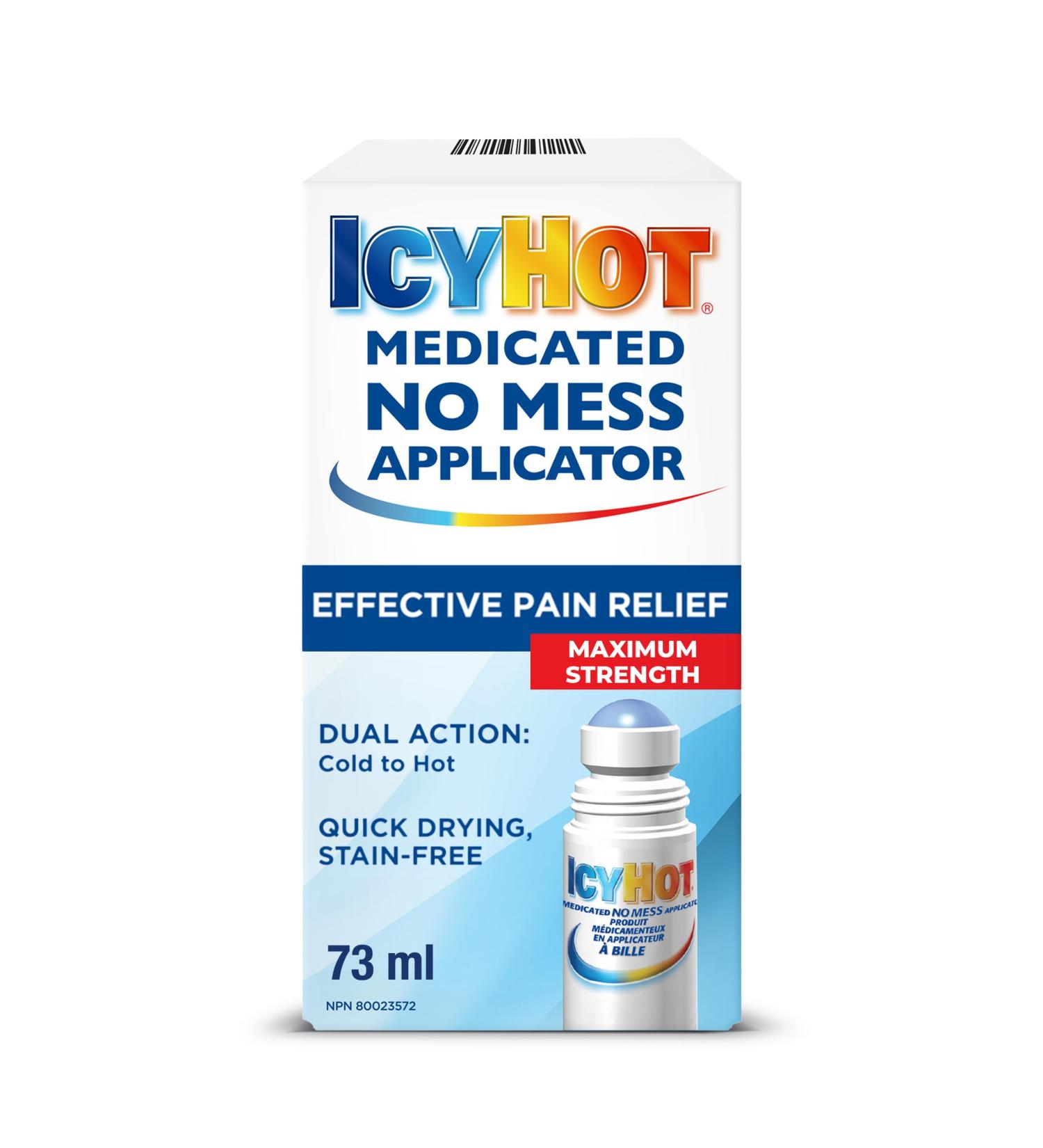 Icy Hot No Mess Applicator Quick-Drying Fast Effective Pain Relief for Muscle and Joint Pain Associated with Arthritis Backache Strains and Sprains 73ml Medication - Buy Online on GoSupps.com